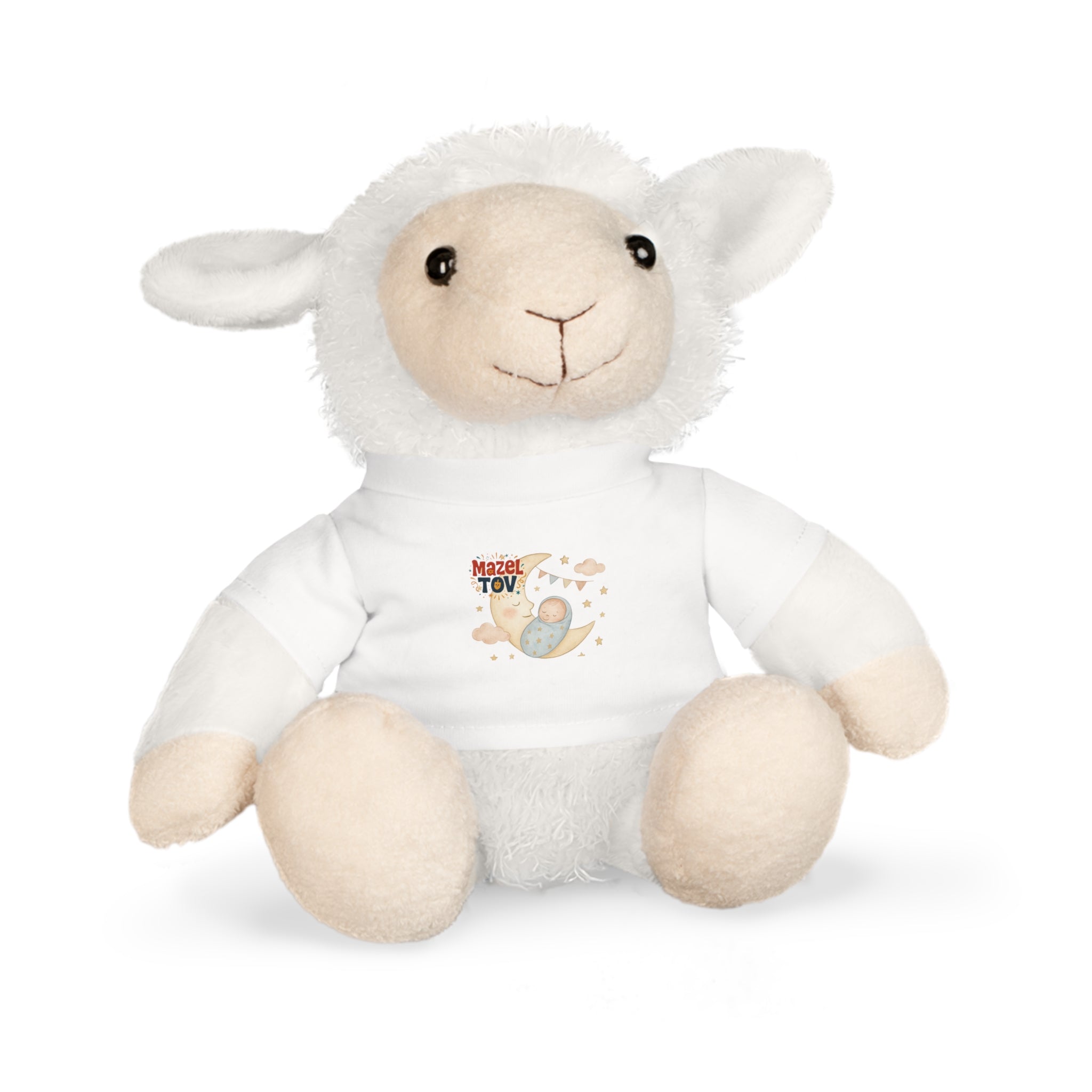 Baby Shower Plush Bear with "Mazel Tov" T‑Shirt — Newborn Gift