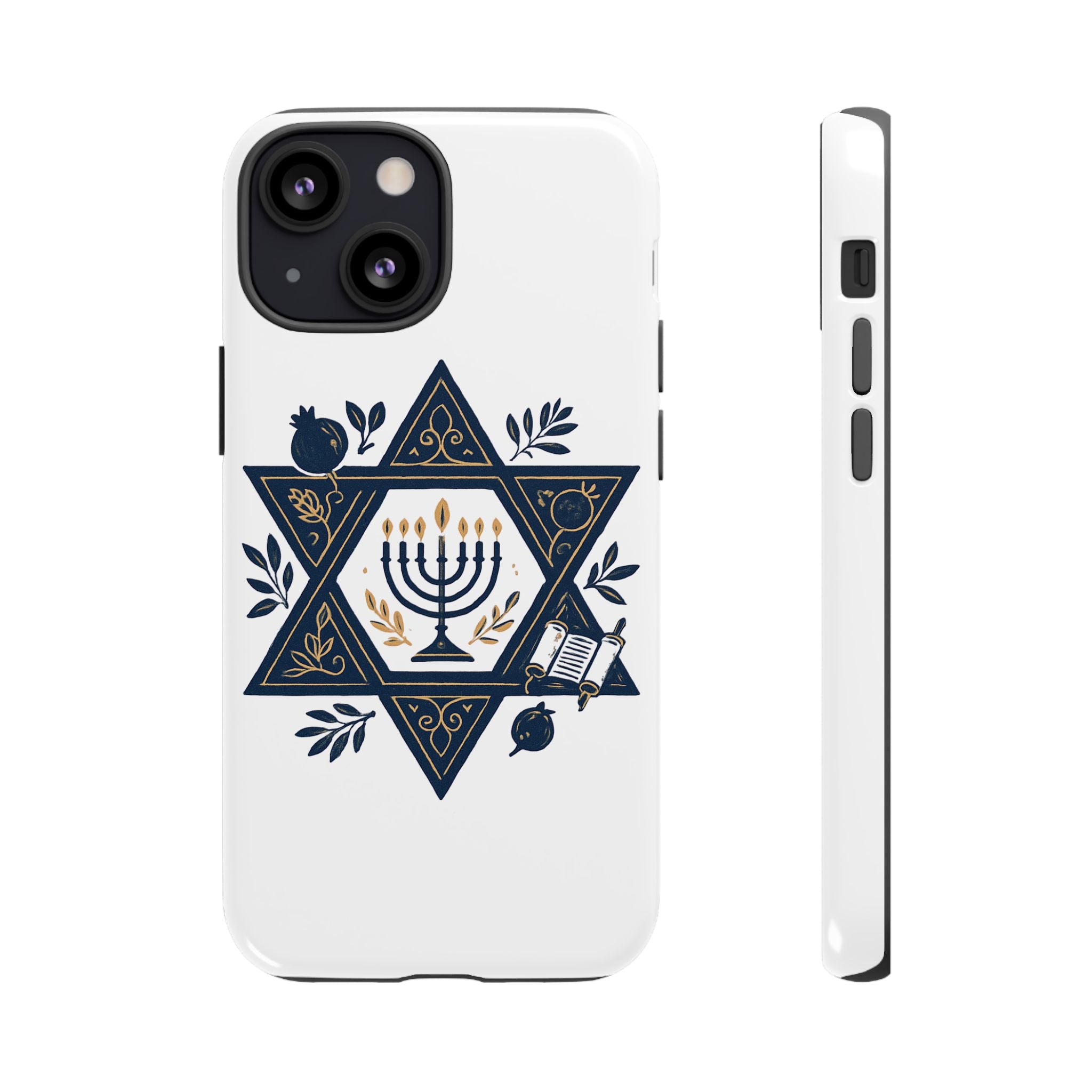 Jewish Star of David Menorah Phone Case — Jewish Hanukkah Symbol Protective Cover