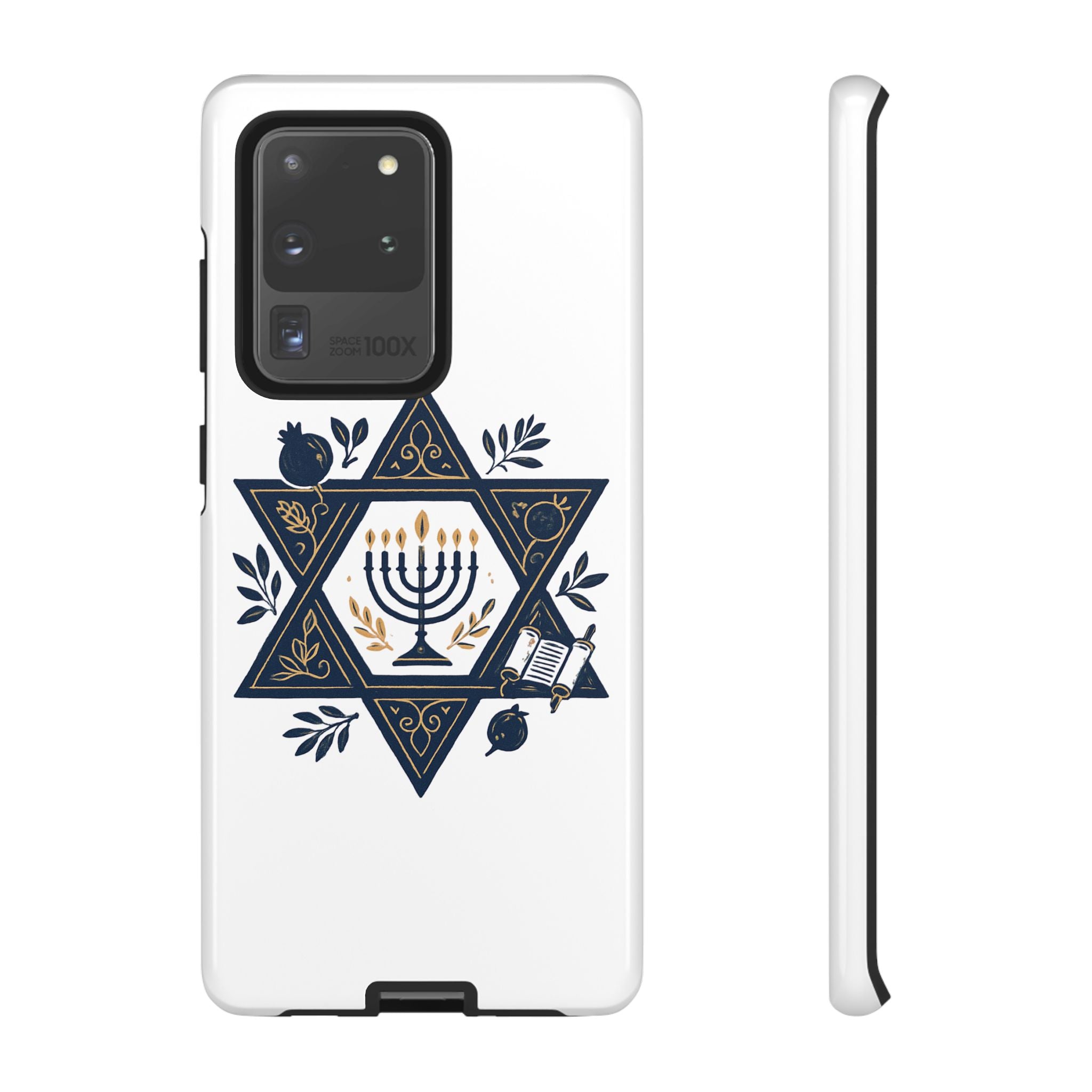 Jewish Star of David Menorah Phone Case — Jewish Hanukkah Symbol Protective Cover