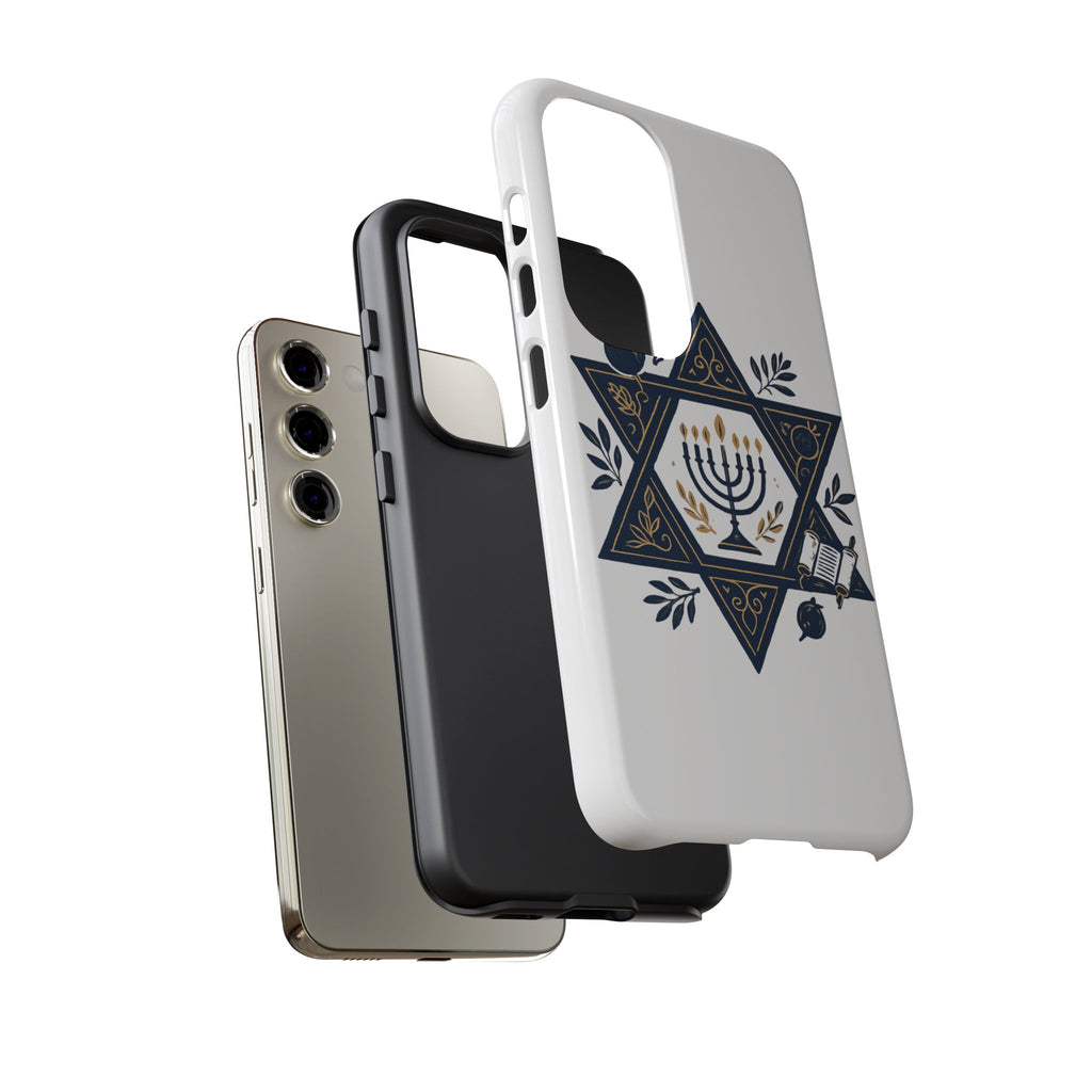 Jewish Star of David Menorah Phone Case — Jewish Hanukkah Symbol Protective Cover