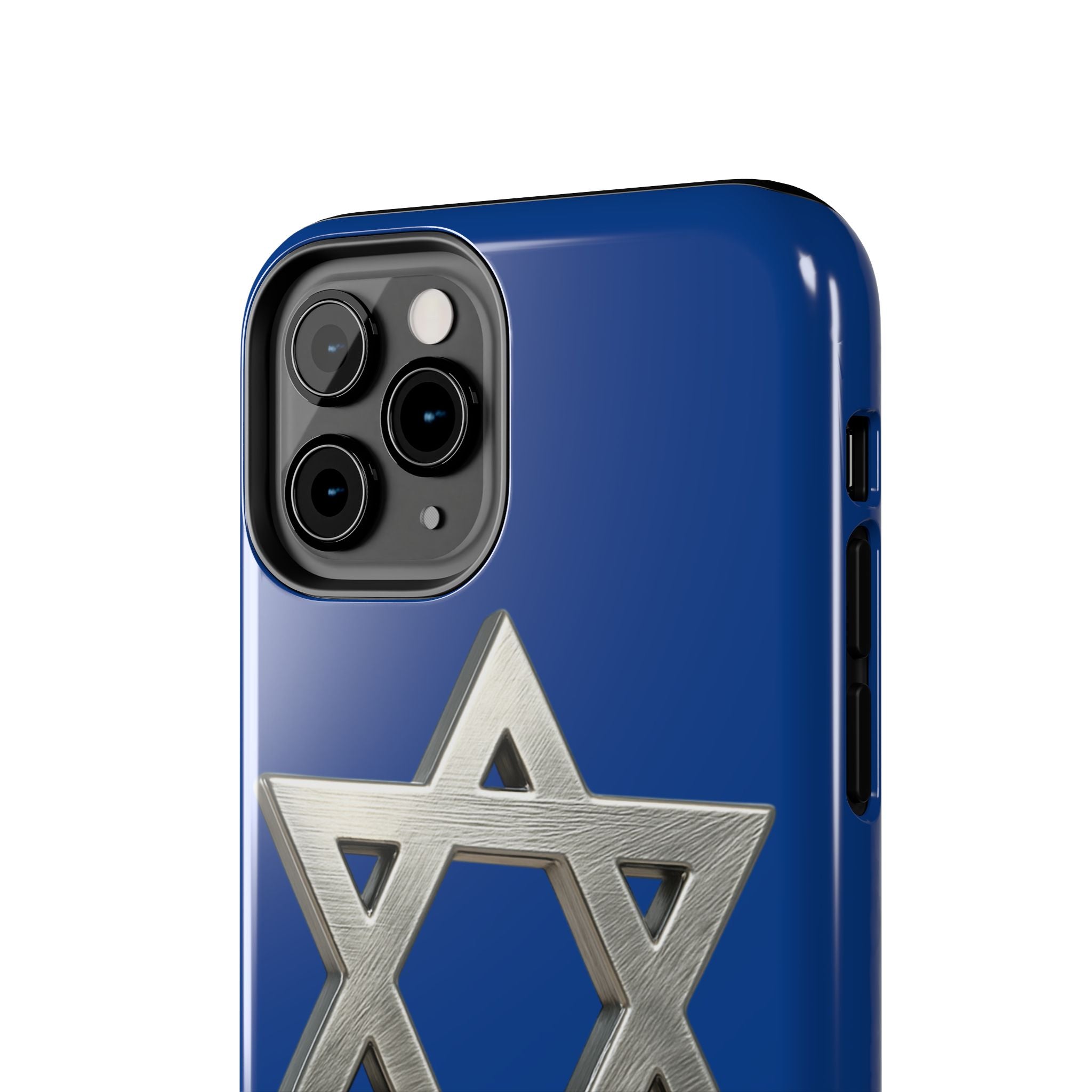 Jewish Blue Phone Case with Silver Star of David – Tough Protective Jewish Religious Design