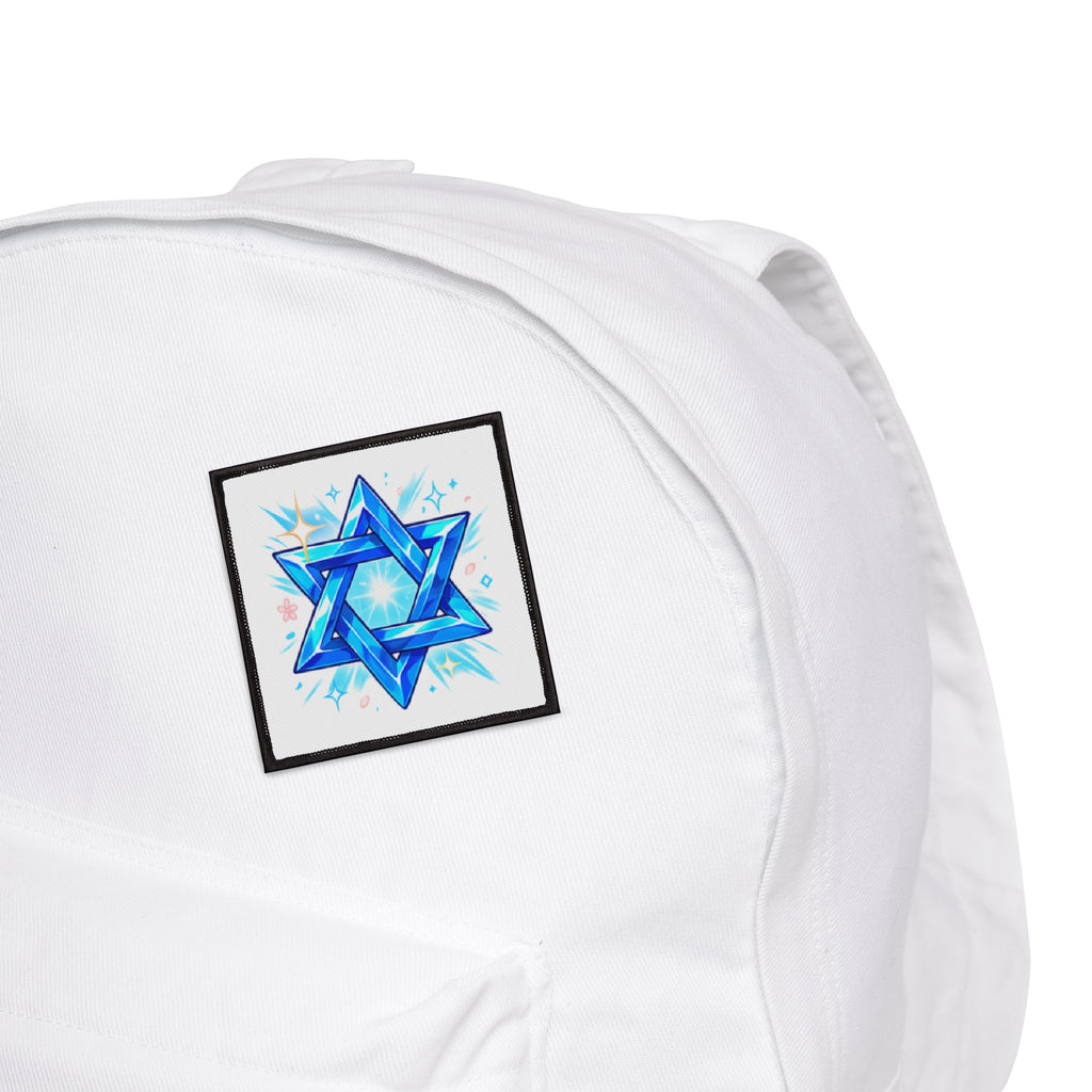 Star of David Iron-On Patch — Sparkling Blue Judaica Patch for Jackets & Bags