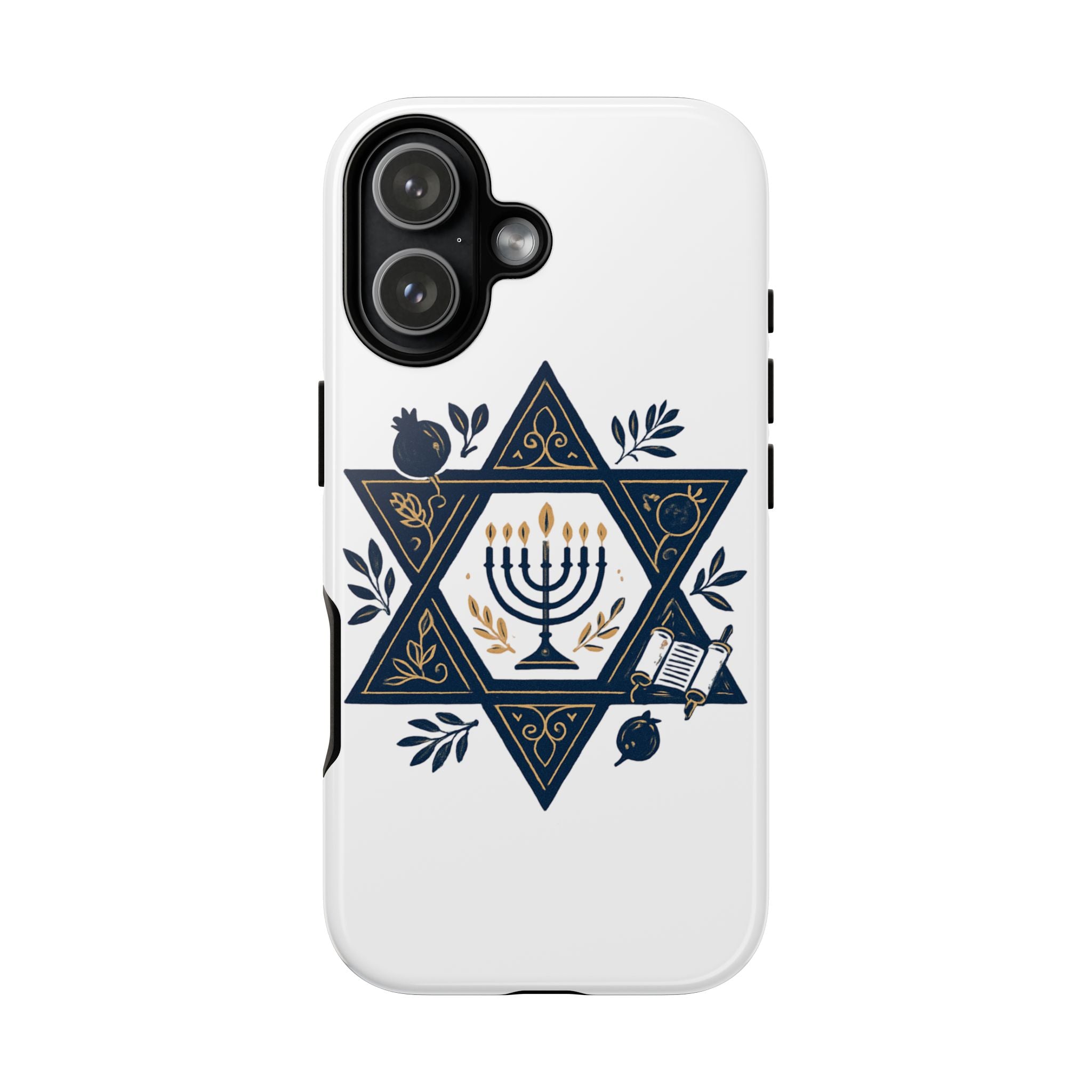 Jewish Star of David Menorah Phone Case — Jewish Hanukkah Symbol Protective Cover