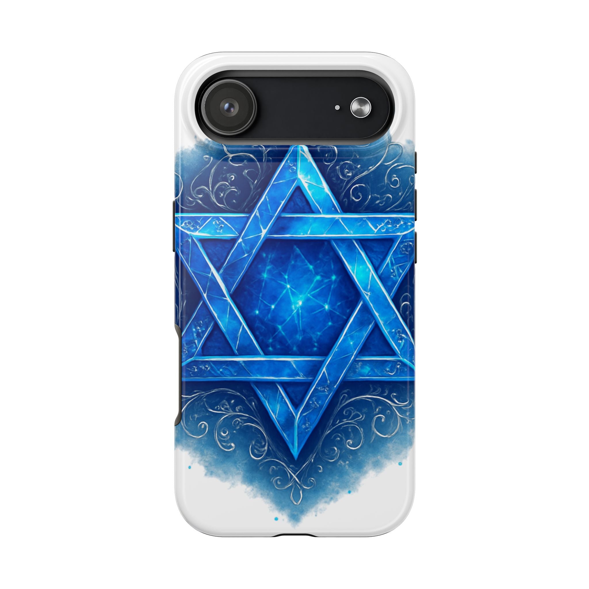 Jewish Star of David Blue Watercolor Tough Phone Case — Protective Jewish Symbol Phone Cover