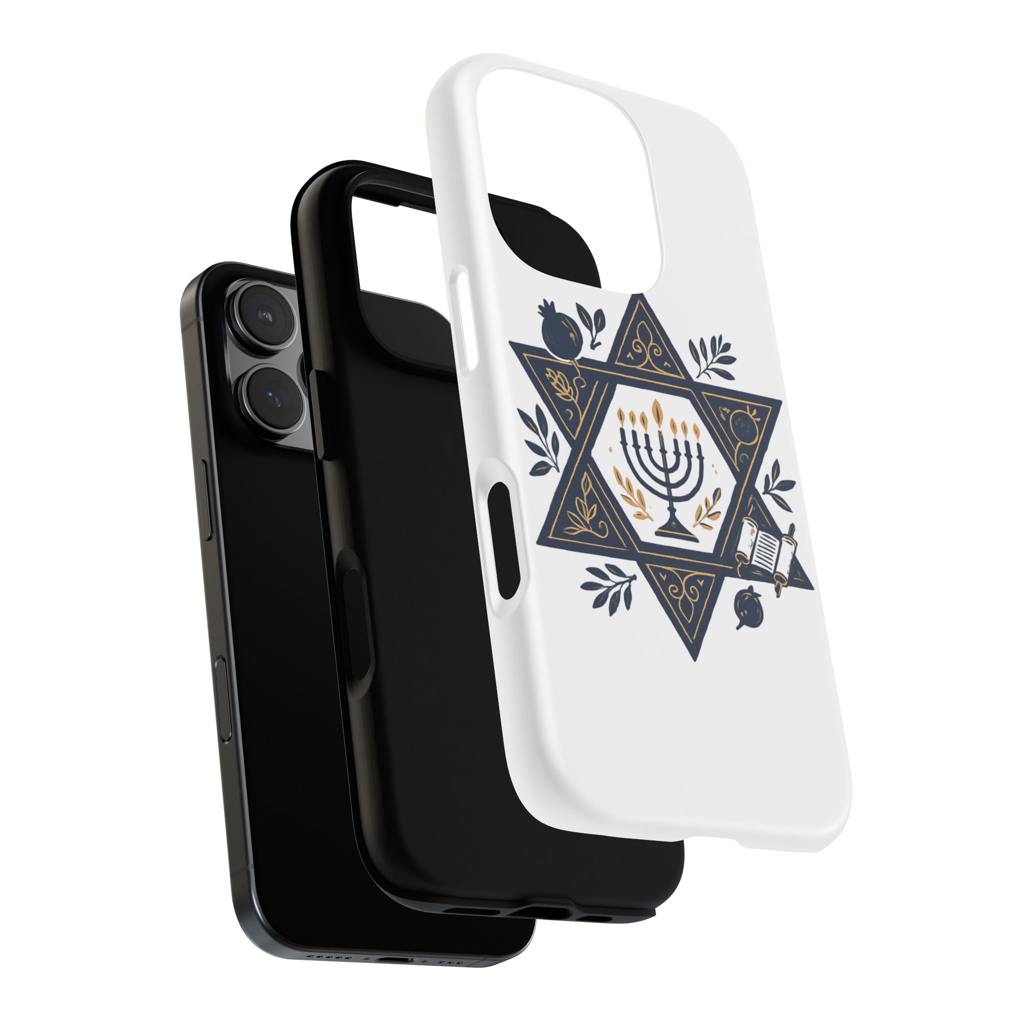Jewish Star of David Menorah Phone Case — Jewish Hanukkah Symbol Protective Cover
