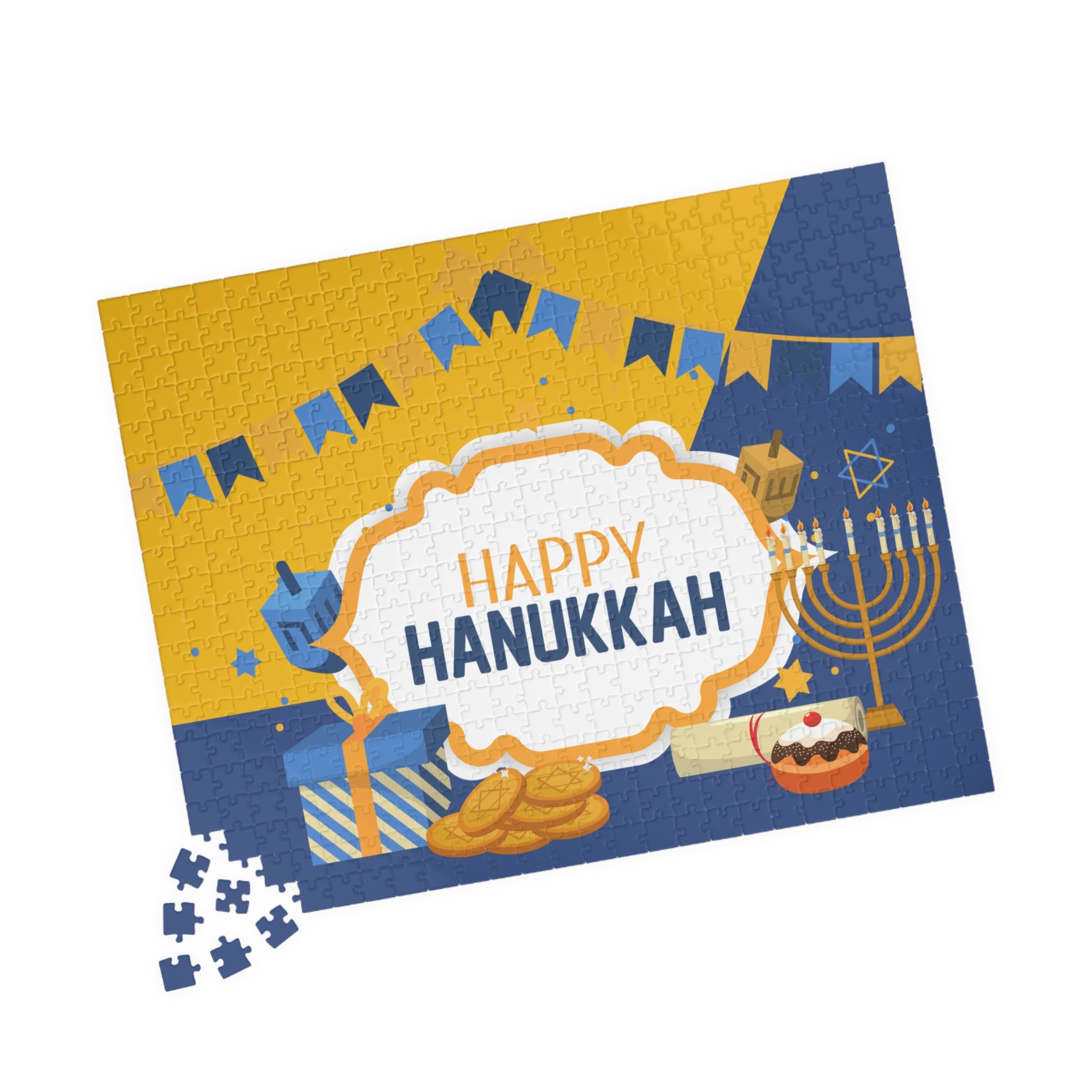 Happy Hanukkah Jigsaw Puzzle — Festive 110/252/520/1014-Piece Holiday Puzzle