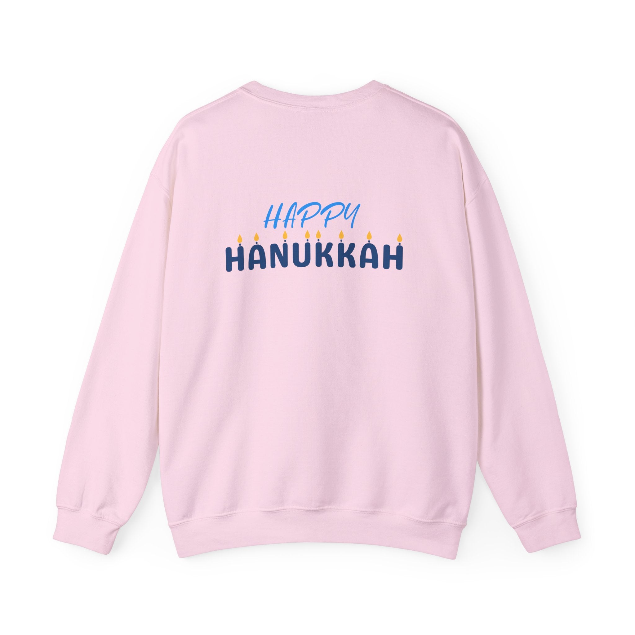 Hanukkah Crewneck Sweatshirt — Menorah, Dreidel & ‘Happy Hanukkah’ Holiday Sweater