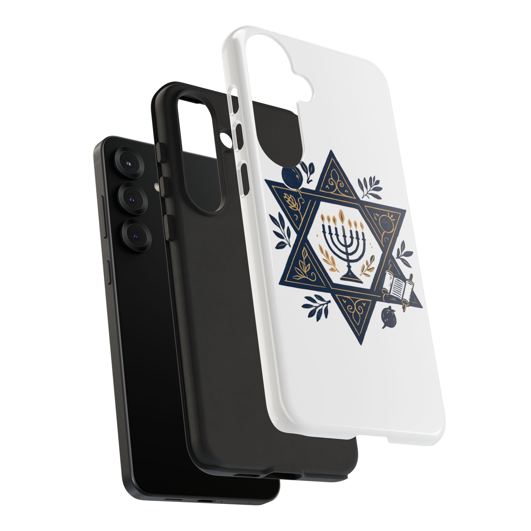 Jewish Star of David Menorah Phone Case — Jewish Hanukkah Symbol Protective Cover
