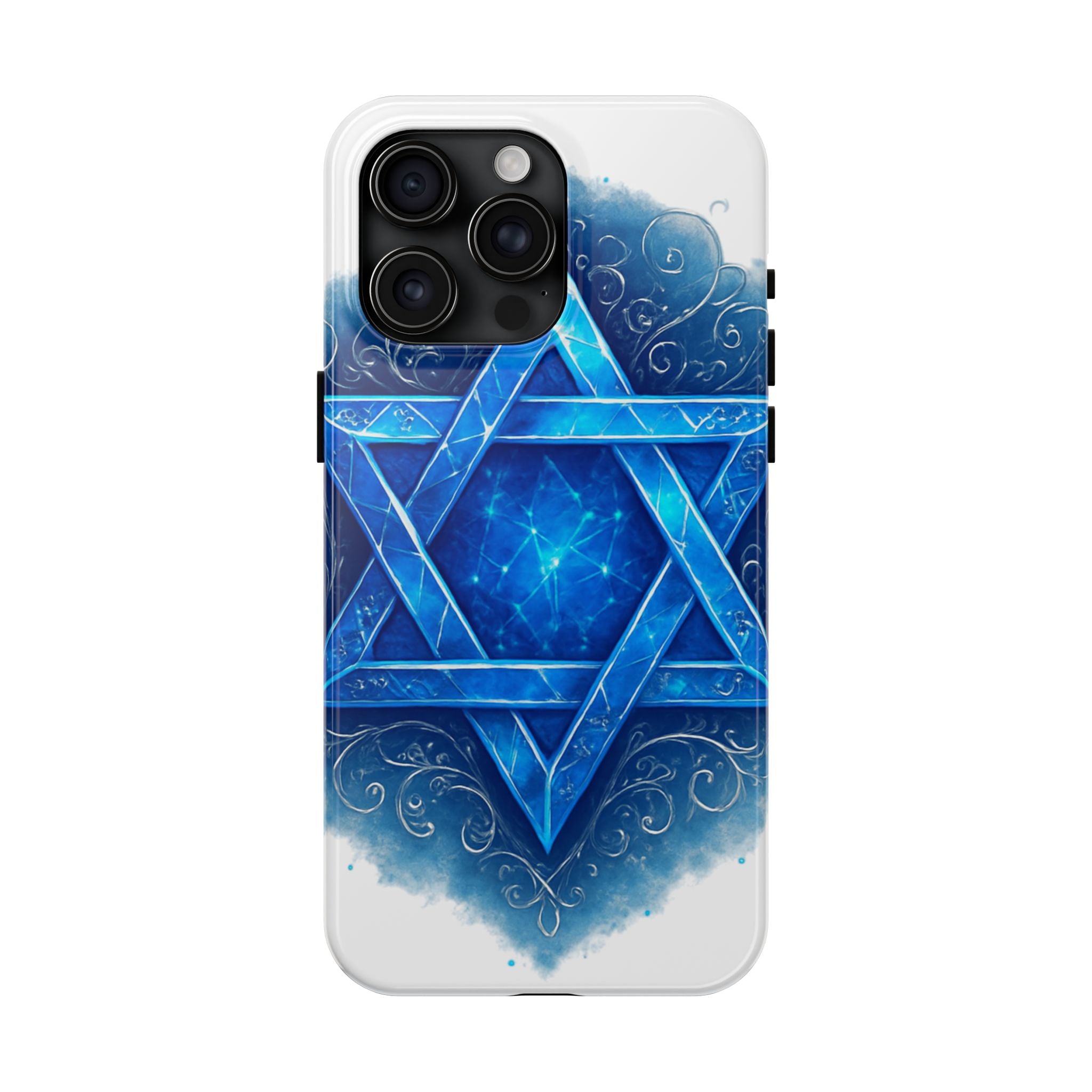 Jewish Star of David Blue Watercolor Tough Phone Case — Protective Jewish Symbol Phone Cover
