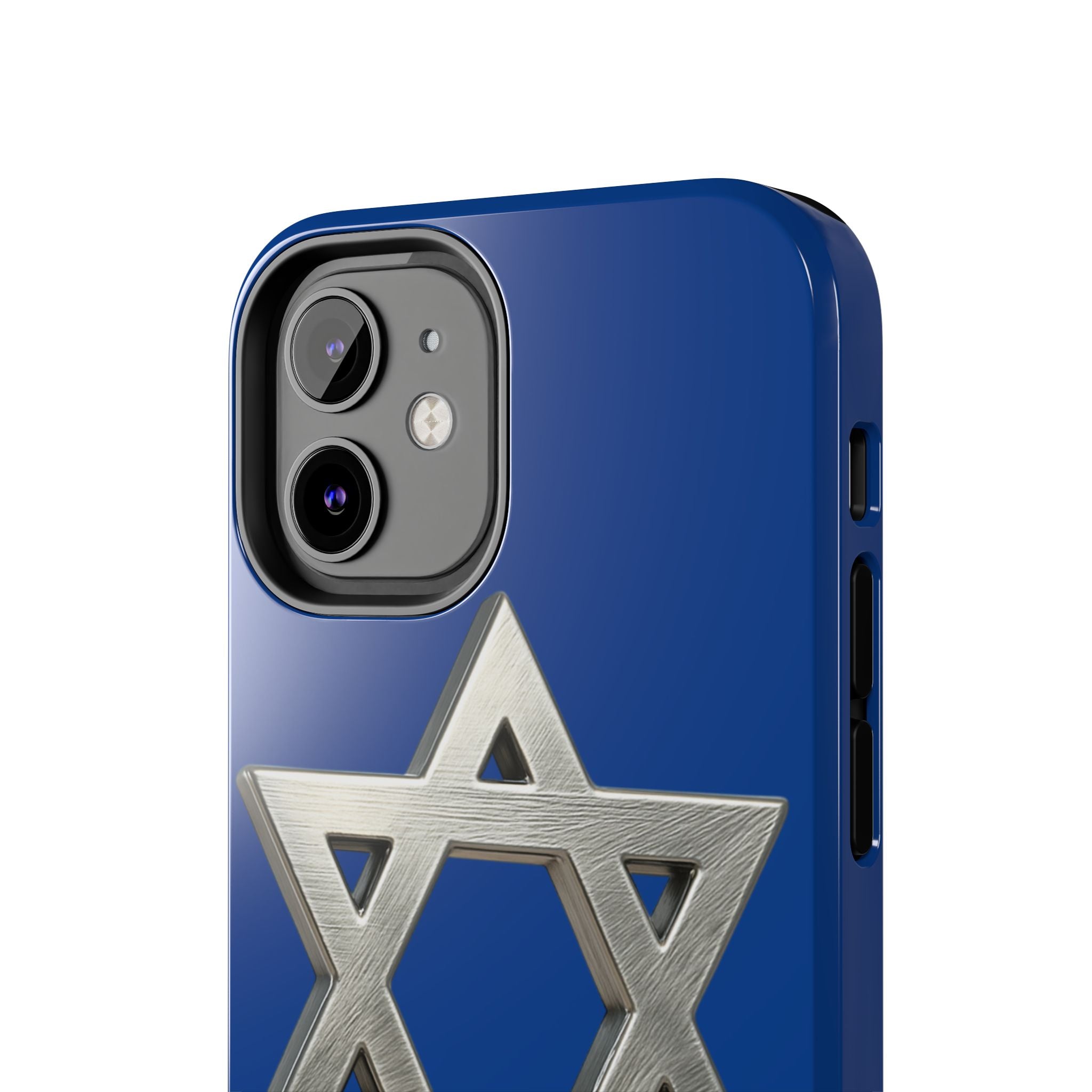 Jewish Blue Phone Case with Silver Star of David – Tough Protective Jewish Religious Design