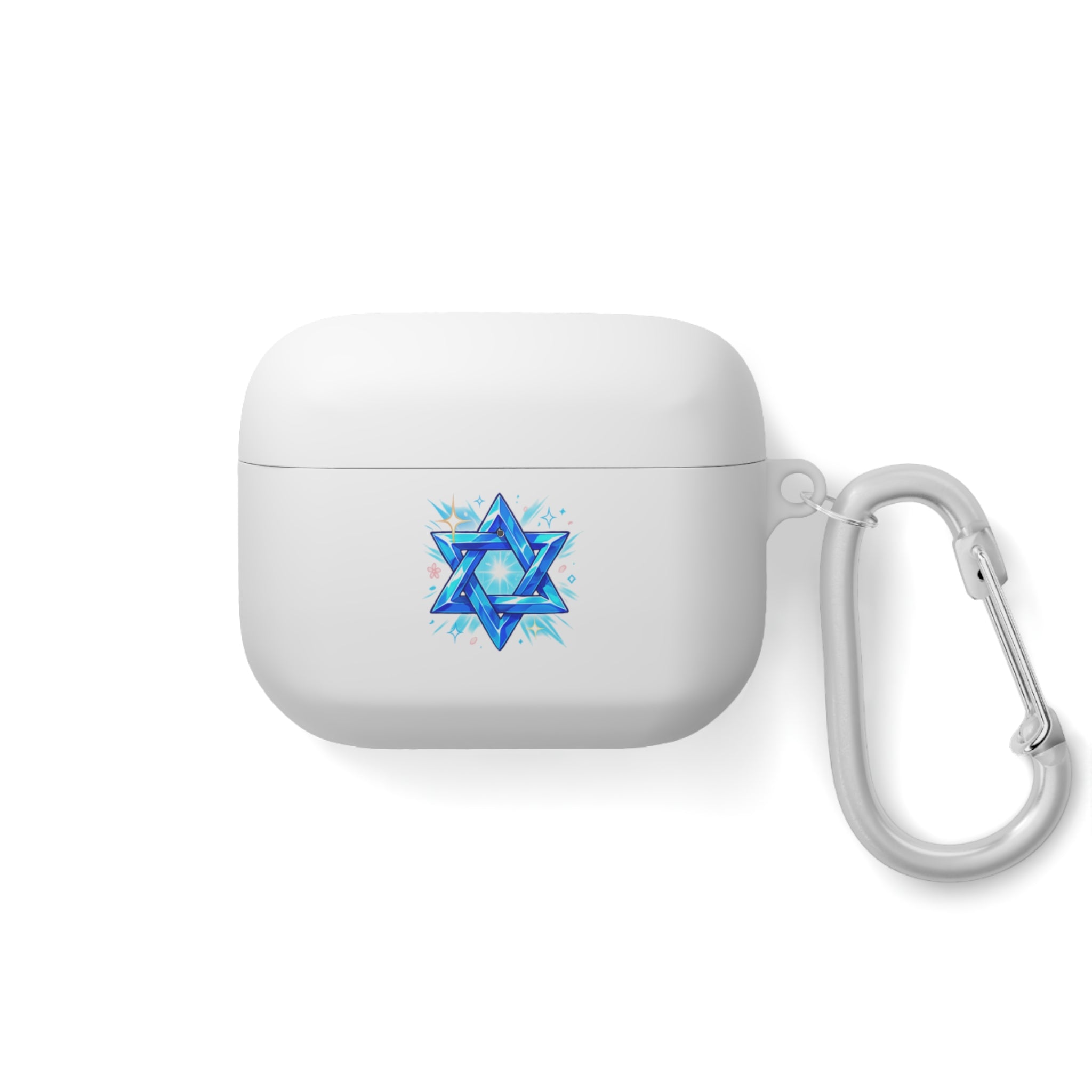 Star of David AirPods Case — Blue Watercolor Jewish Symbol Cover