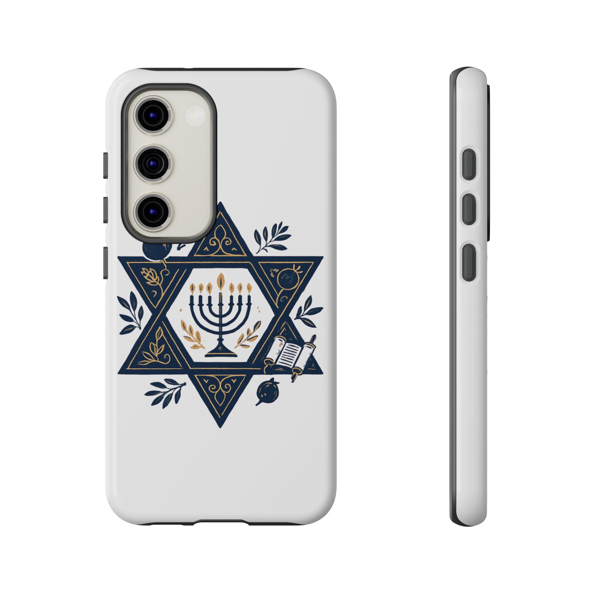 Jewish Star of David Menorah Phone Case — Jewish Hanukkah Symbol Protective Cover