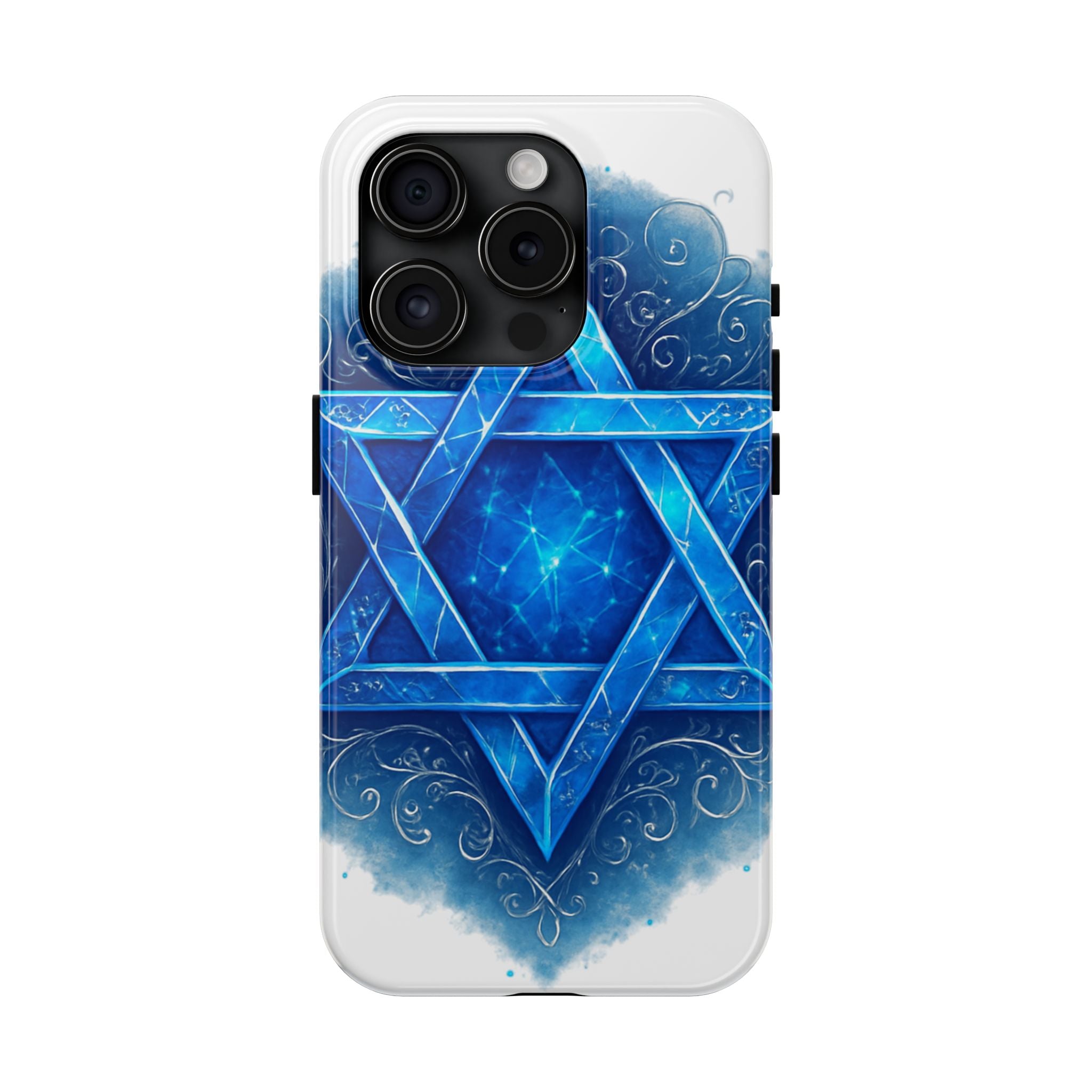 Jewish Star of David Blue Watercolor Tough Phone Case — Protective Jewish Symbol Phone Cover