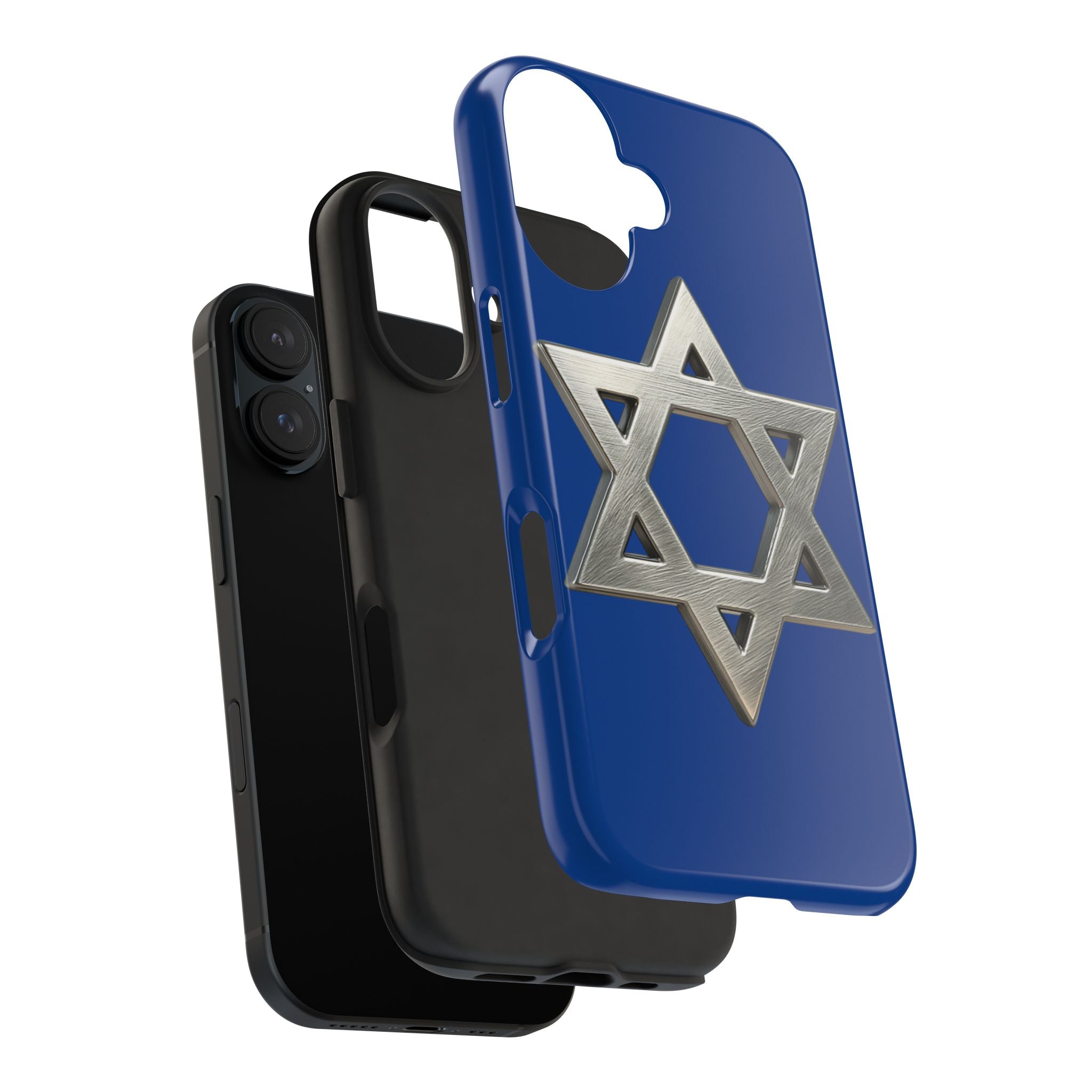 Jewish Blue Phone Case with Silver Star of David – Tough Protective Jewish Religious Design