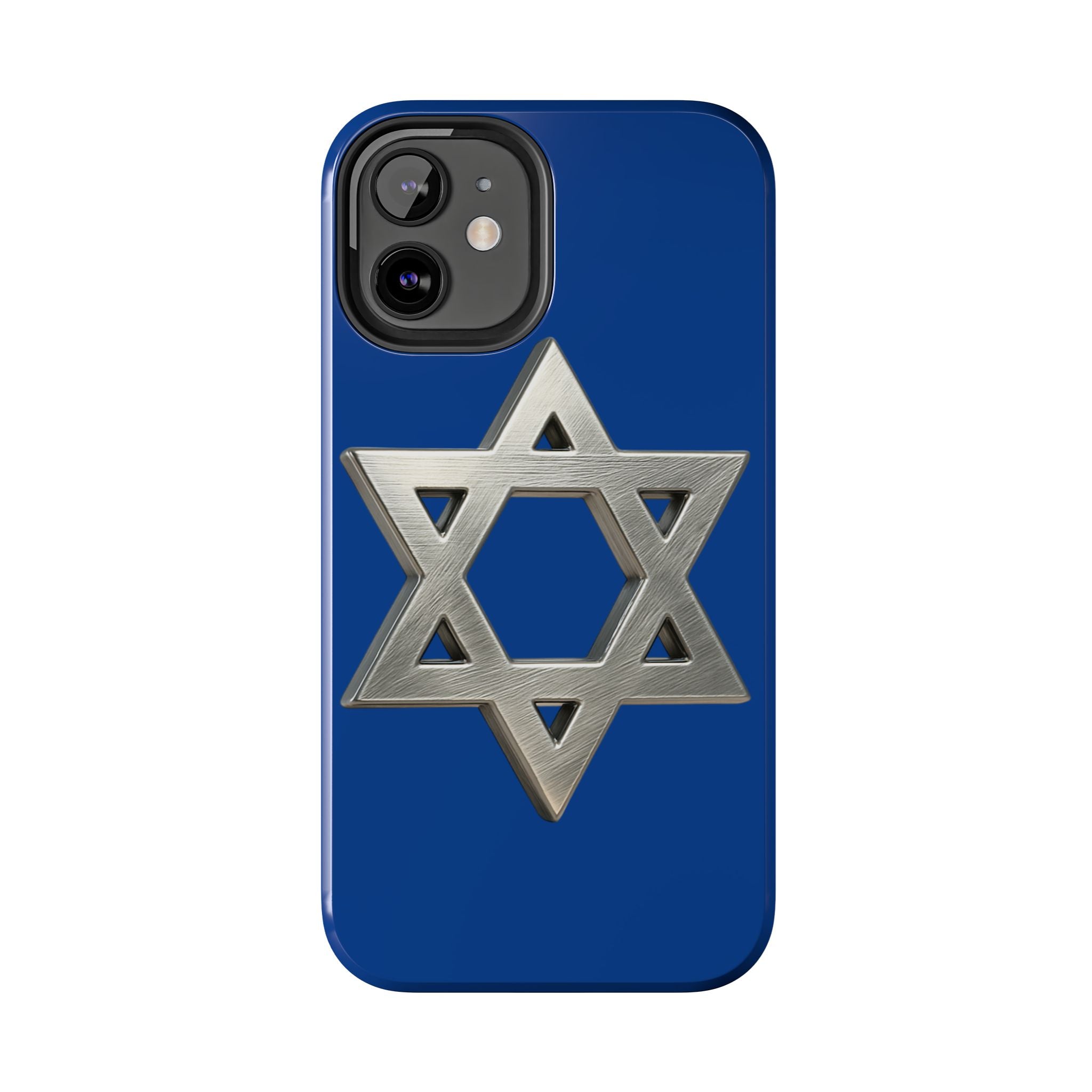 Jewish Blue Phone Case with Silver Star of David – Tough Protective Jewish Religious Design