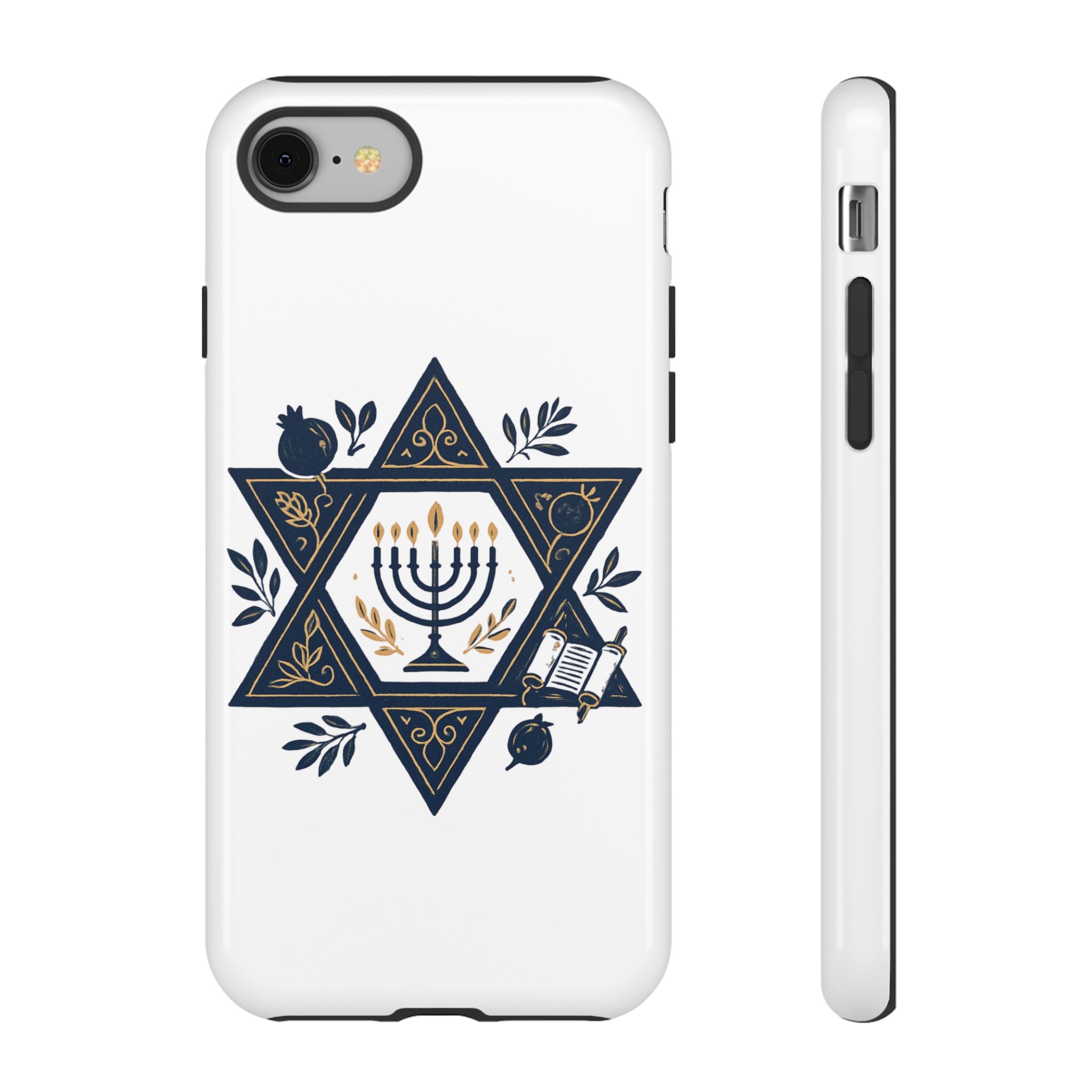 Jewish Star of David Menorah Phone Case — Jewish Hanukkah Symbol Protective Cover