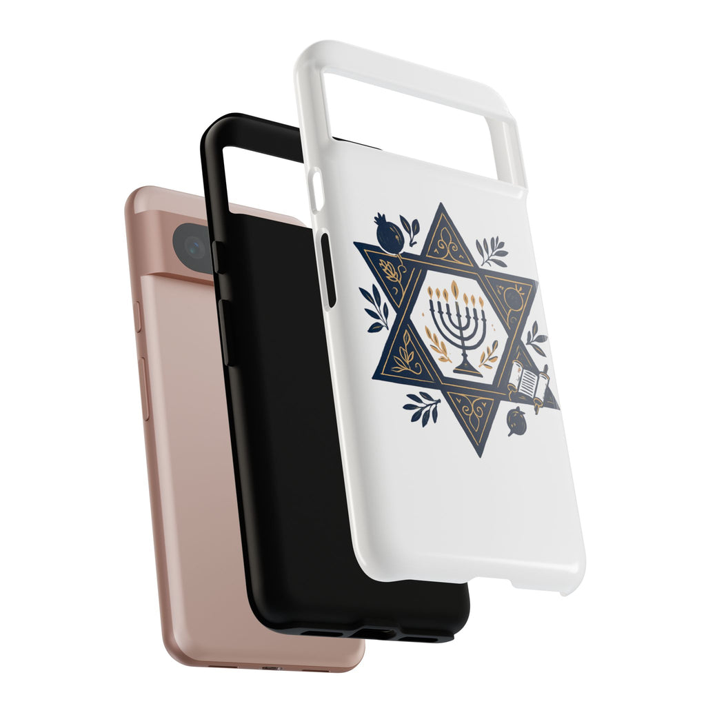 Jewish Star of David Menorah Phone Case — Jewish Hanukkah Symbol Protective Cover