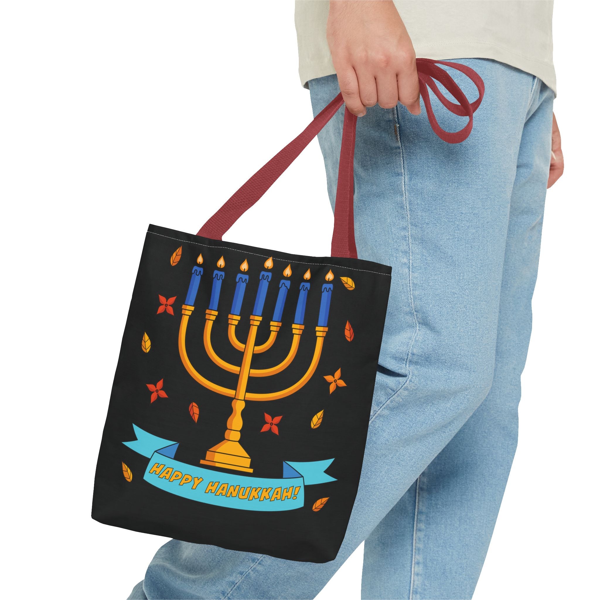 Hanukkah Menorah Tote Bag – "Happy Hanukkah" Holiday Gift Tote