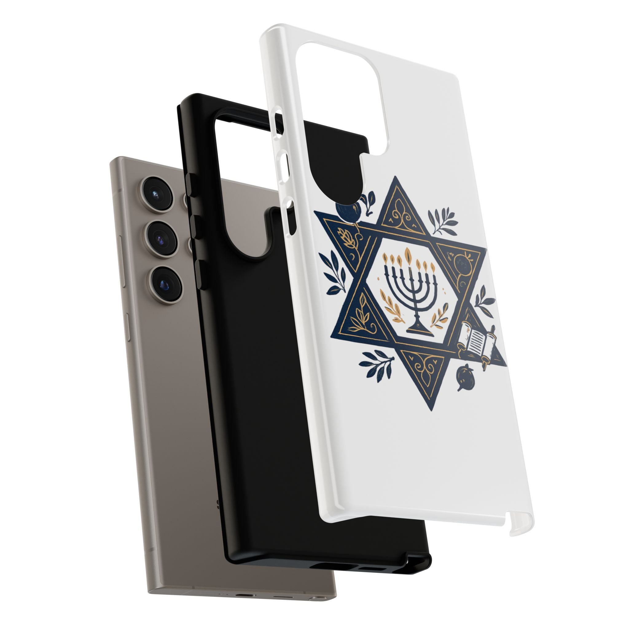 Jewish Star of David Menorah Phone Case — Jewish Hanukkah Symbol Protective Cover