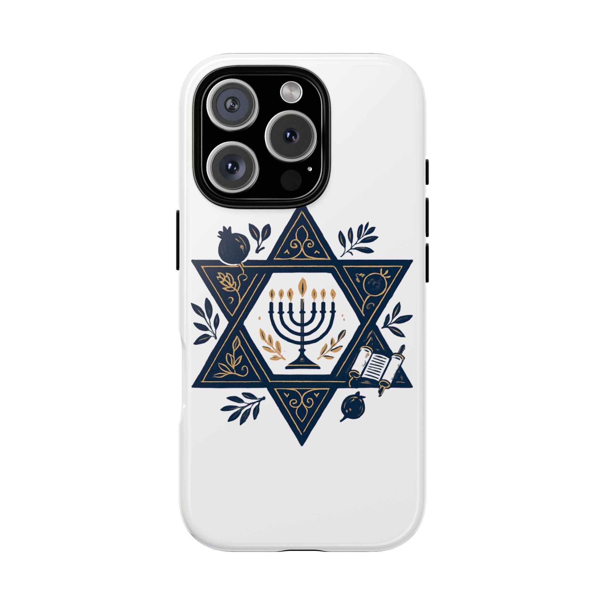 Jewish Star of David Menorah Phone Case — Jewish Hanukkah Symbol Protective Cover