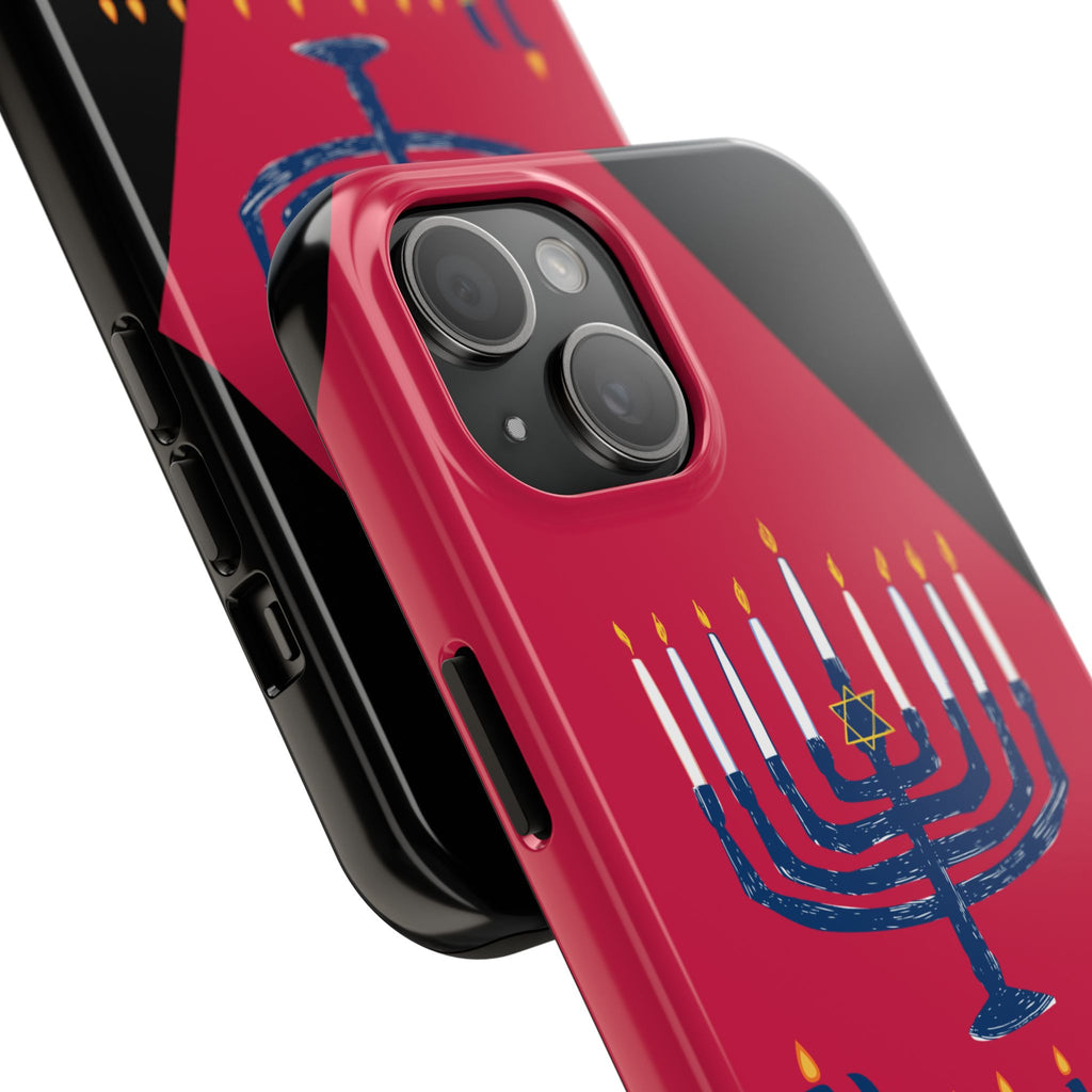 Hanukkah Menorah Tough Phone Case — Protective Holiday Phone Cover