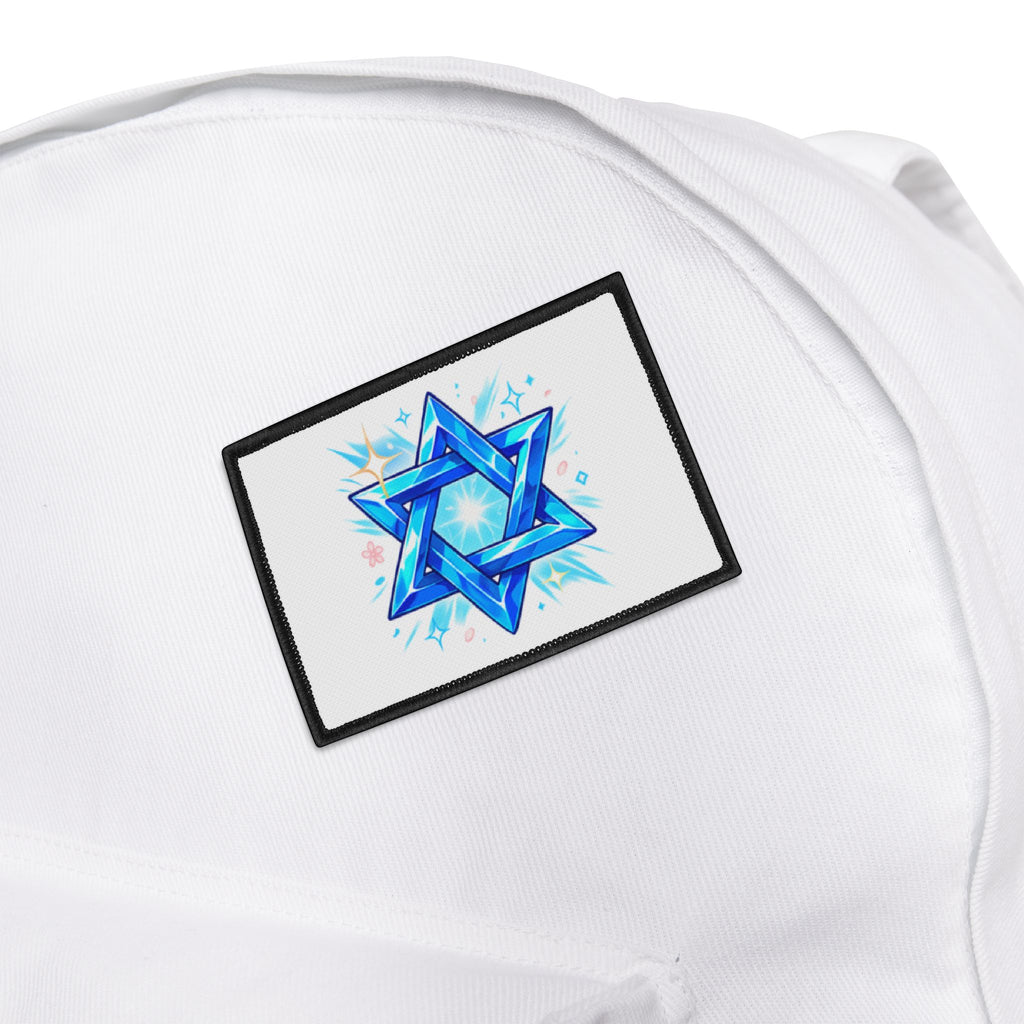 Star of David Iron-On Patch — Sparkling Blue Judaica Patch for Jackets & Bags