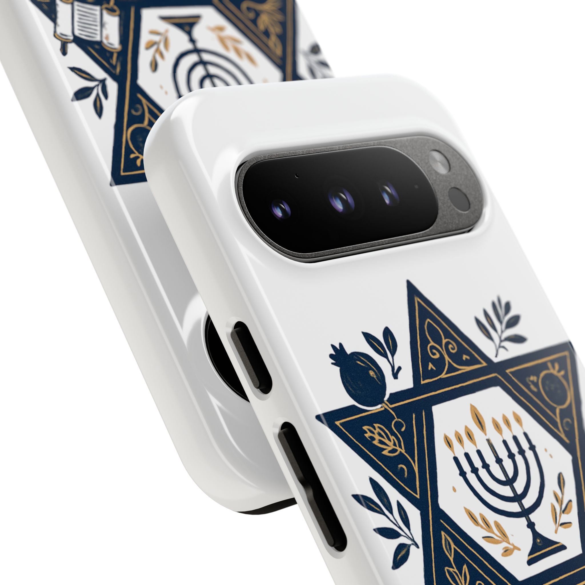 Jewish Star of David Menorah Phone Case — Jewish Hanukkah Symbol Protective Cover