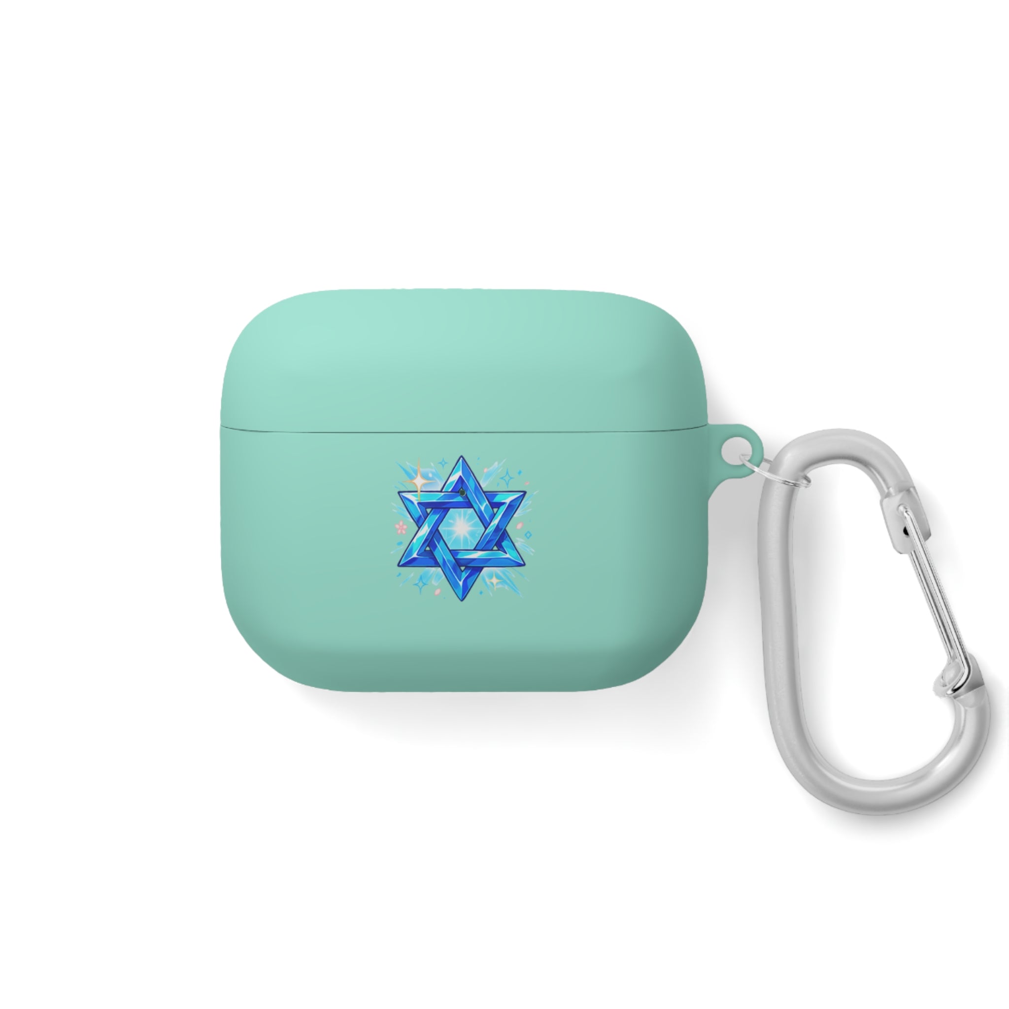 Star of David AirPods Case — Blue Watercolor Jewish Symbol Cover