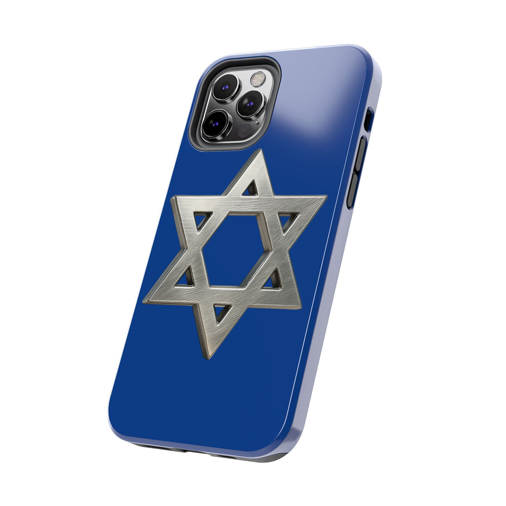 Jewish Blue Phone Case with Silver Star of David – Tough Protective Jewish Religious Design