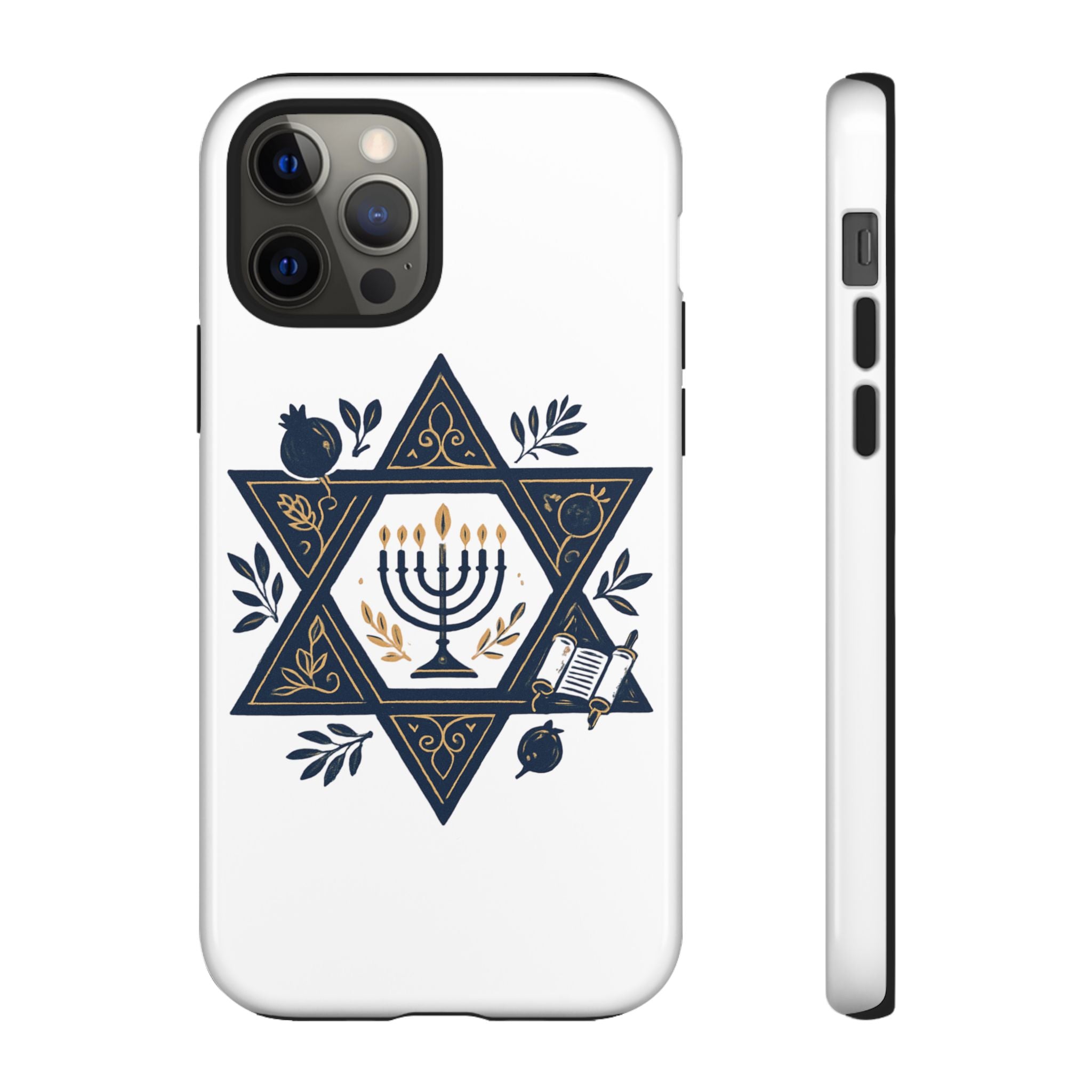 Jewish Star of David Menorah Phone Case — Jewish Hanukkah Symbol Protective Cover