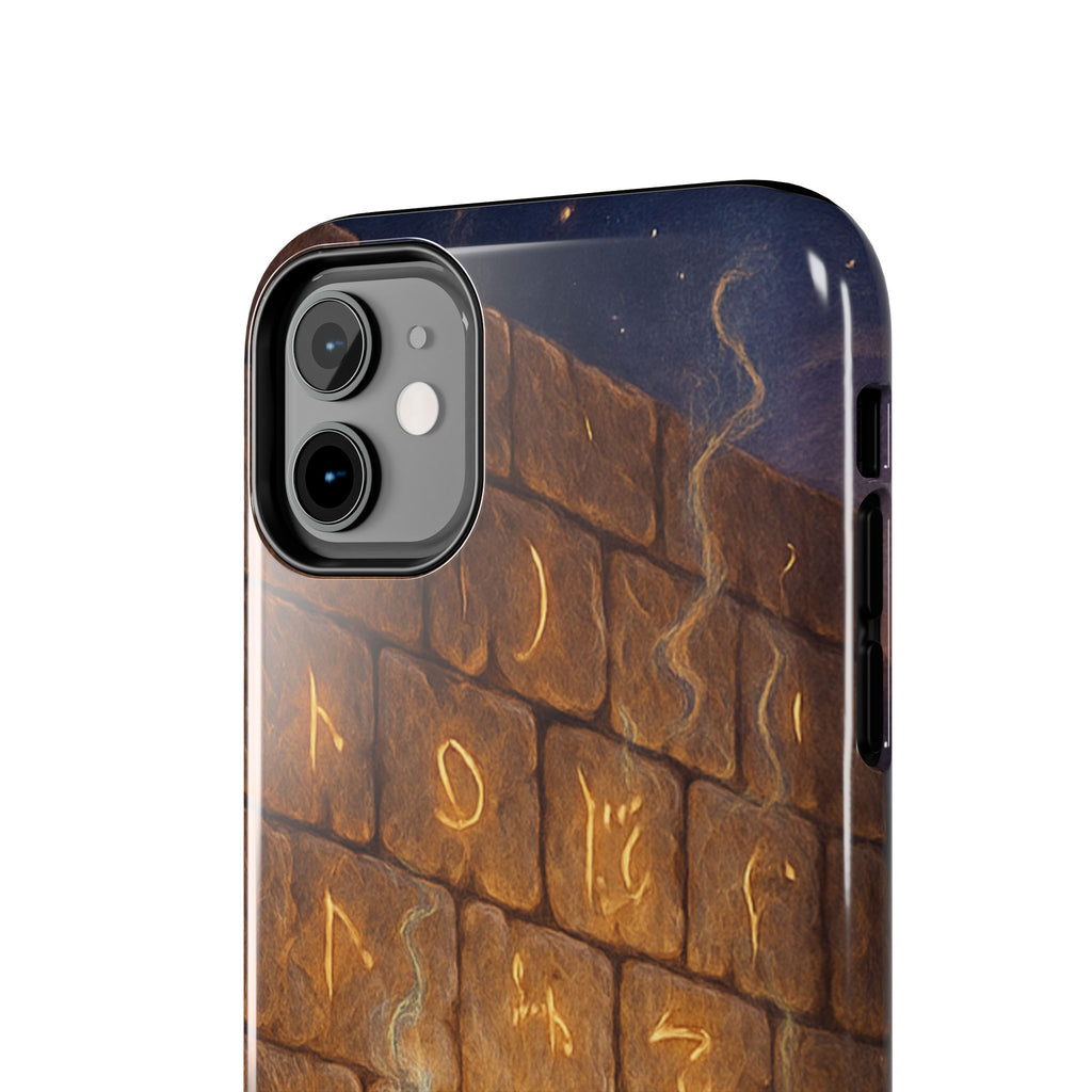 Jewish western Wall Illustration Phone Case — Prayer Silhouettes, Jerusalem Religious Art