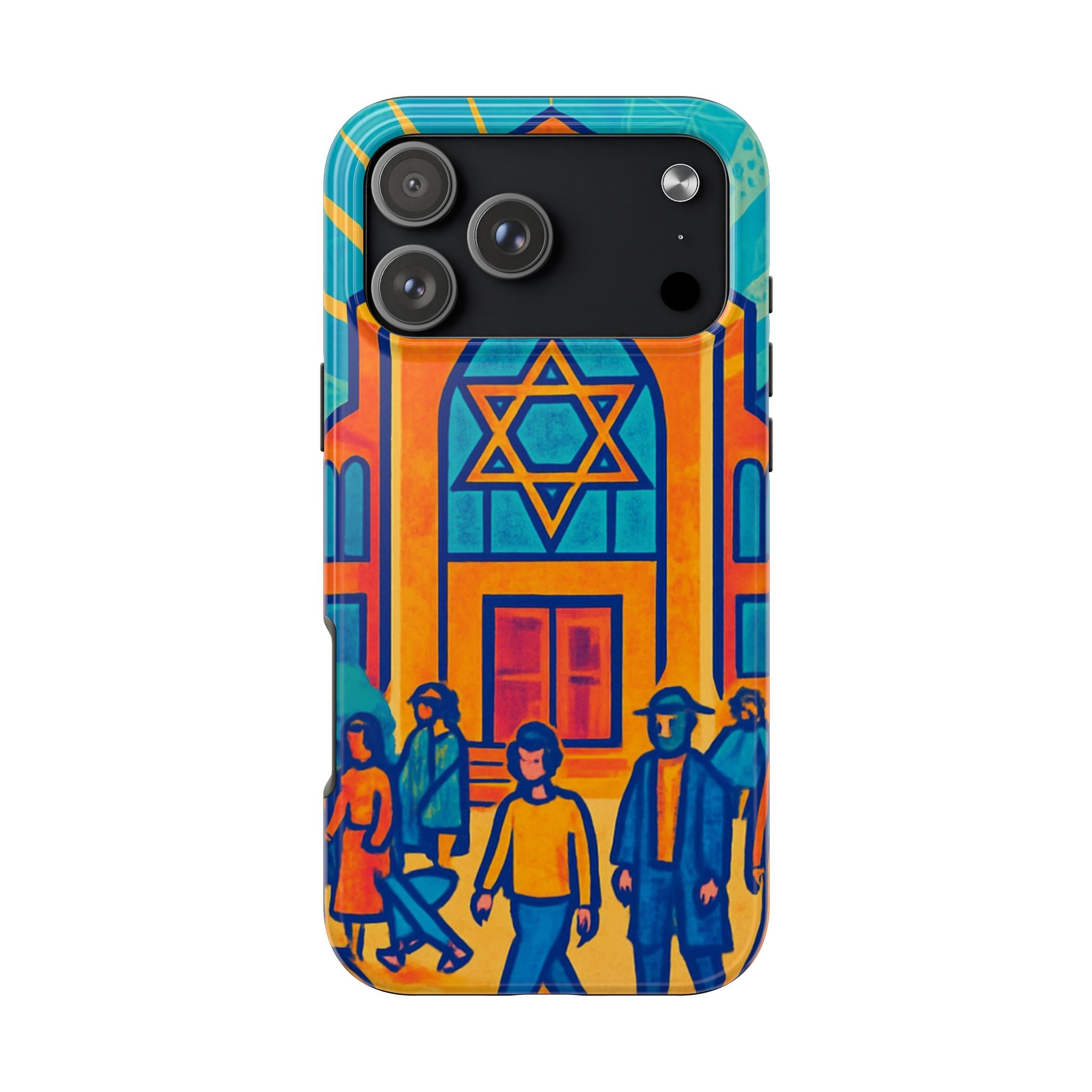 Jewish Synagogue Art Tough Phone Case — Colorful Jewish Community Design