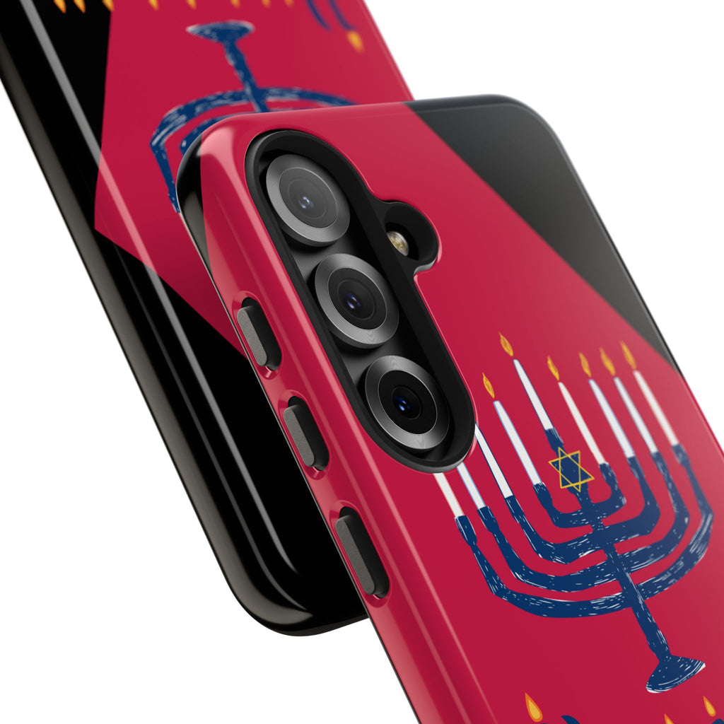 Hanukkah Menorah Tough Phone Case — Protective Holiday Phone Cover