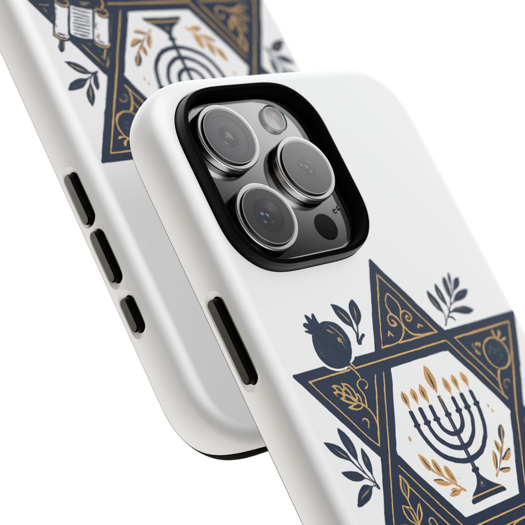 Jewish Star of David Menorah Phone Case — Jewish Hanukkah Symbol Protective Cover