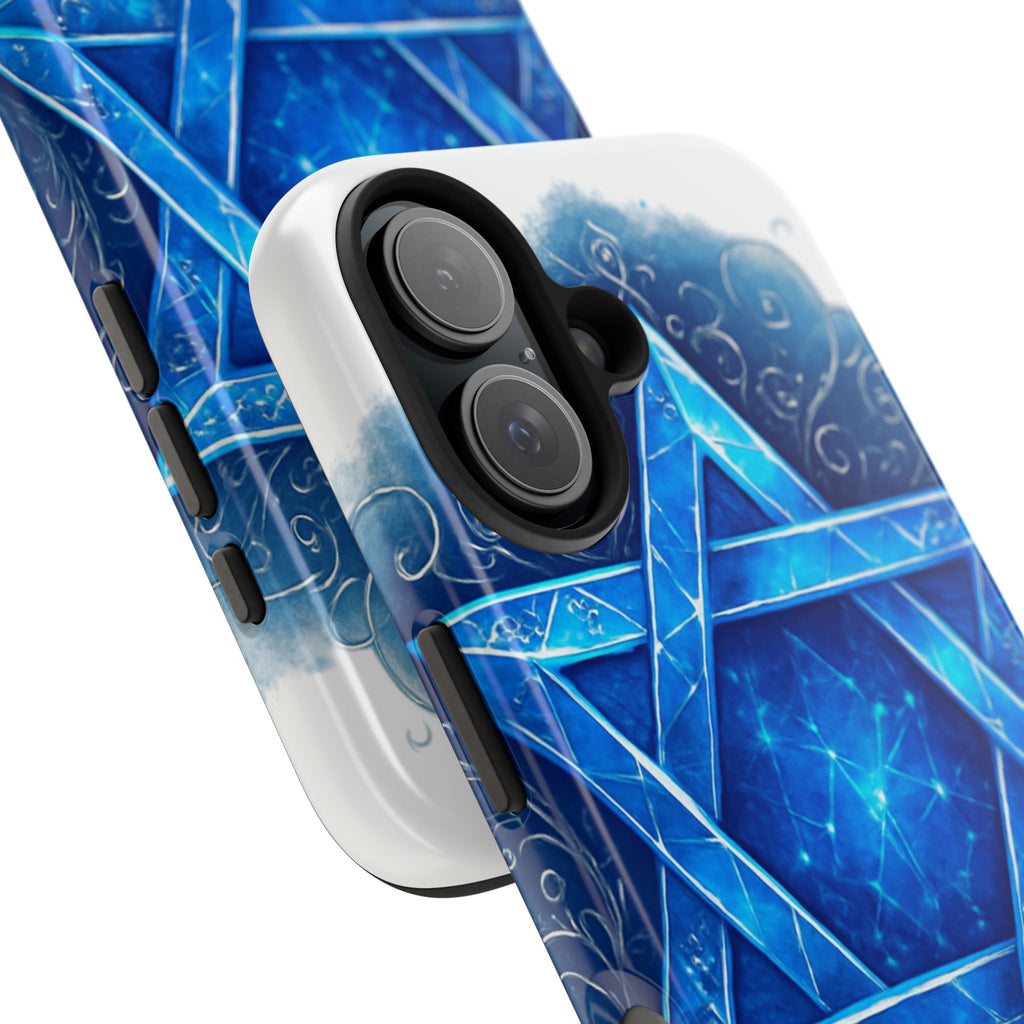 Jewish Star of David Blue Watercolor Tough Phone Case — Protective Jewish Symbol Phone Cover