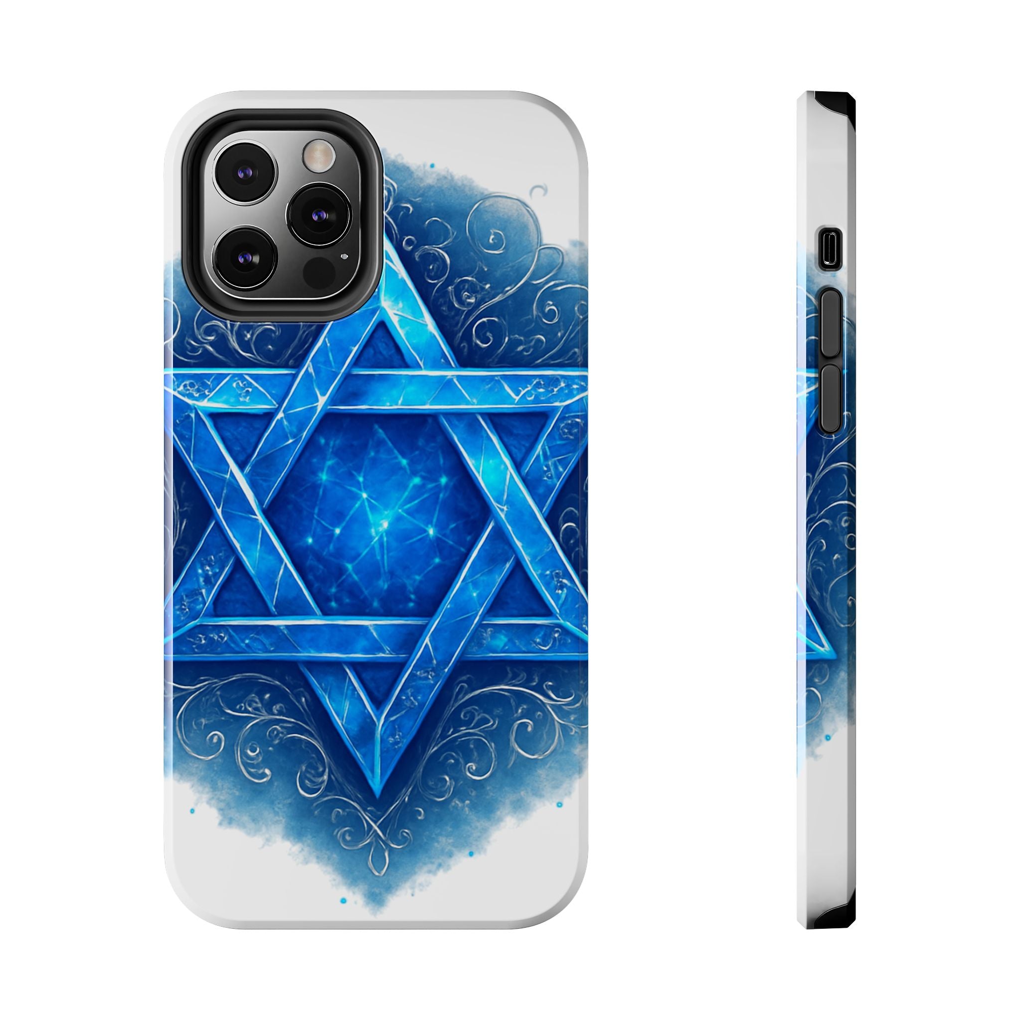 Jewish Star of David Blue Watercolor Tough Phone Case — Protective Jewish Symbol Phone Cover