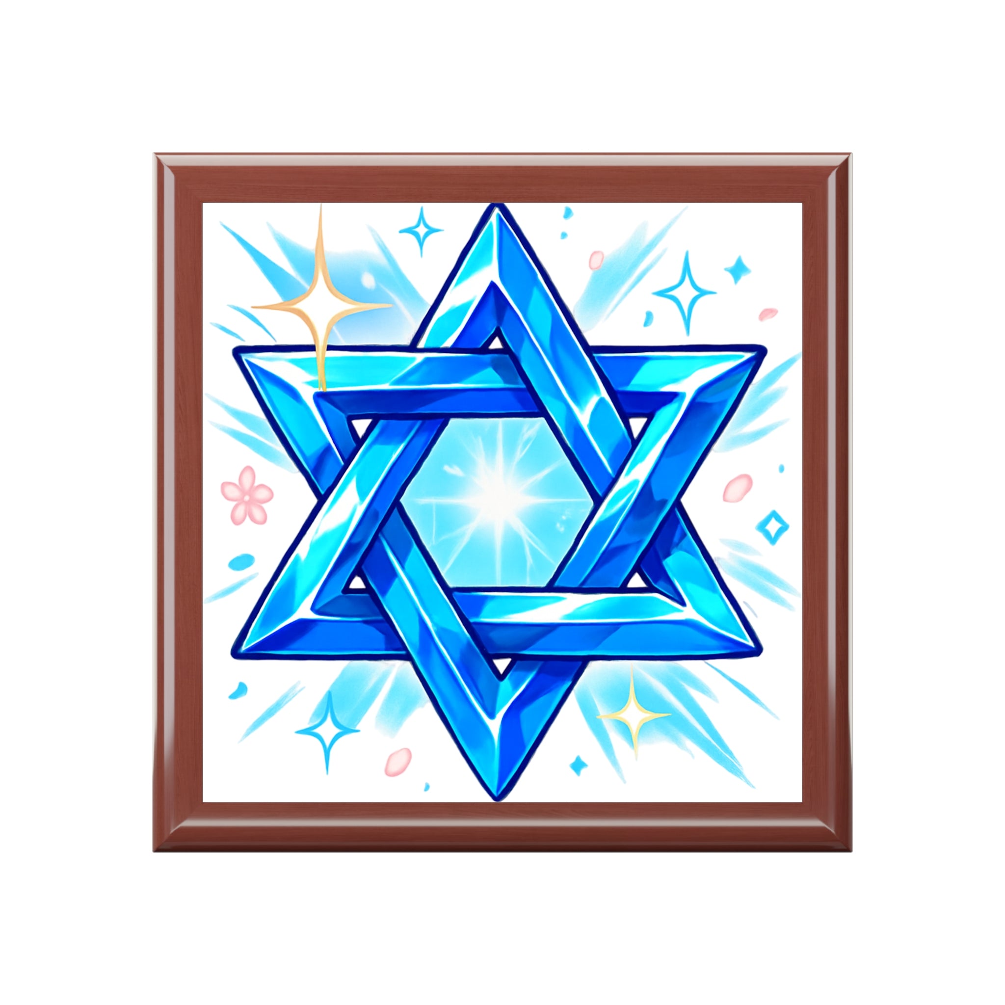 Star of David Jewelry Box — Blue Gem Keepsake Box for Hanukkah & Jewish Celebrations