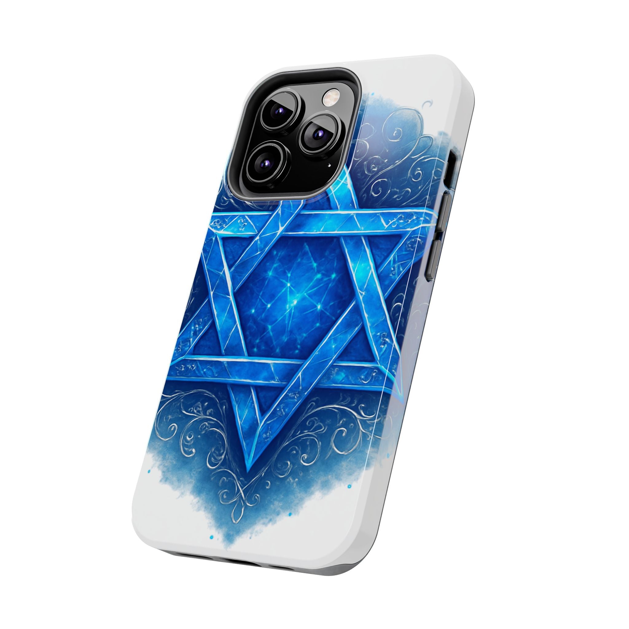 Jewish Star of David Blue Watercolor Tough Phone Case — Protective Jewish Symbol Phone Cover
