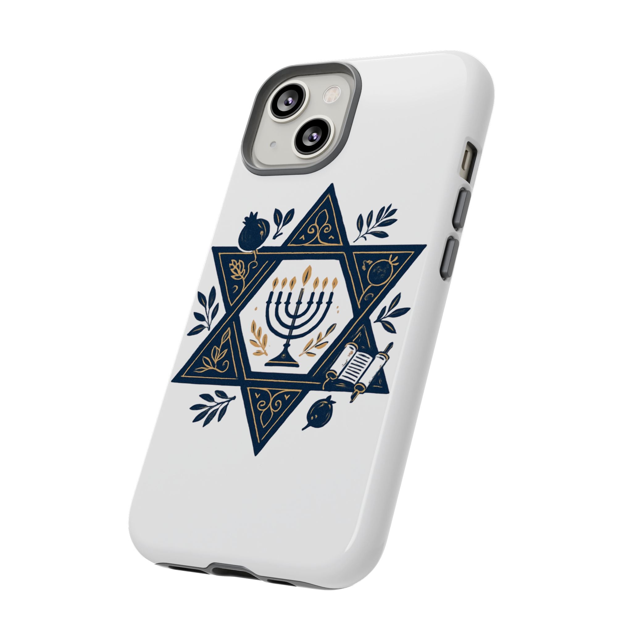 Jewish Star of David Menorah Phone Case — Jewish Hanukkah Symbol Protective Cover