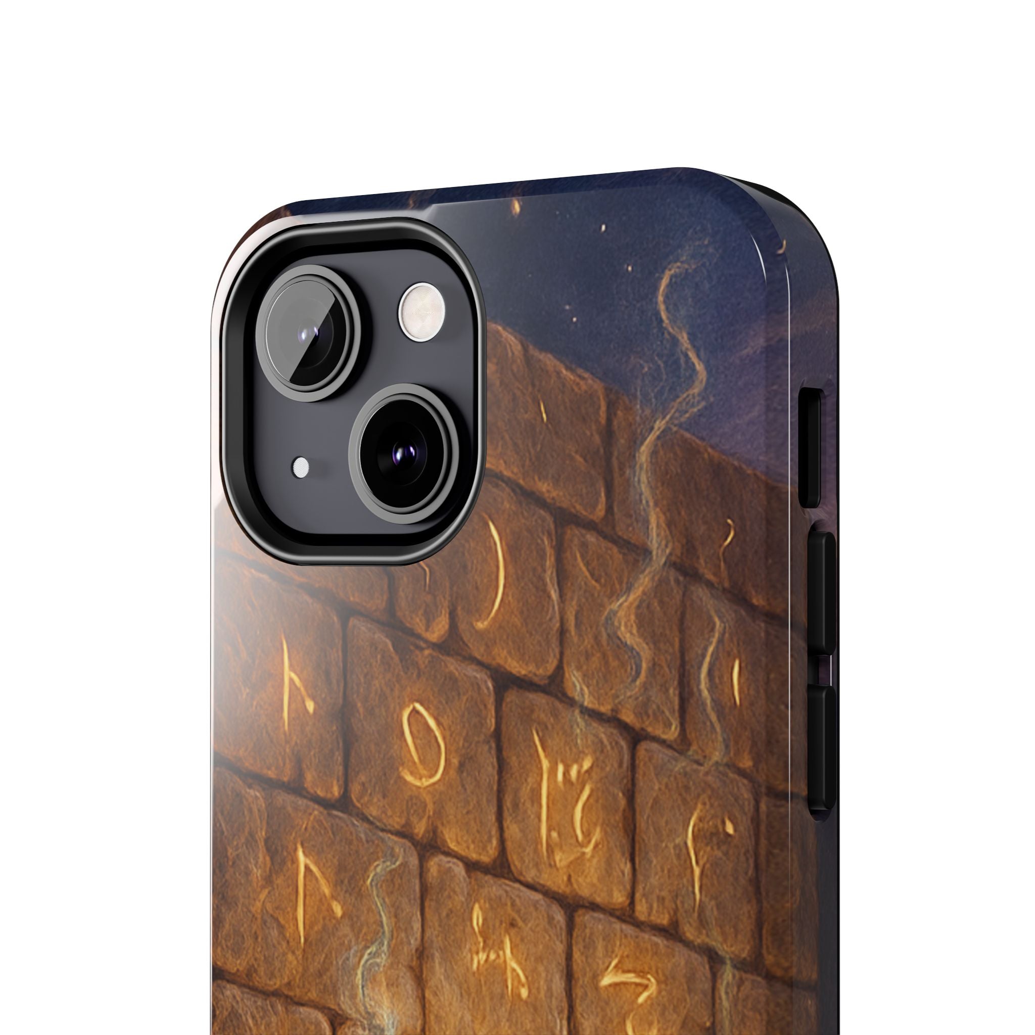 Jewish western Wall Illustration Phone Case — Prayer Silhouettes, Jerusalem Religious Art