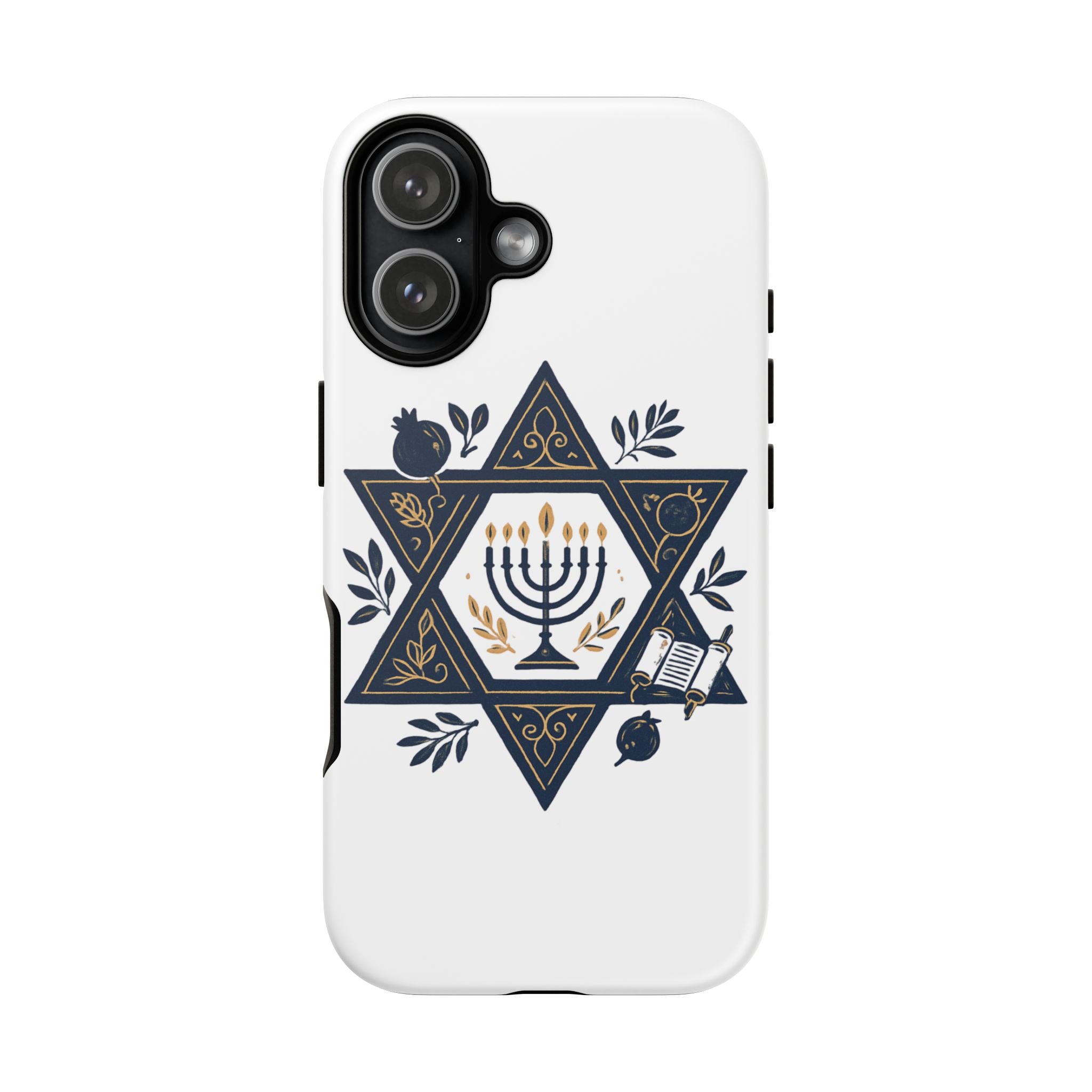 Jewish Star of David Menorah Phone Case — Jewish Hanukkah Symbol Protective Cover