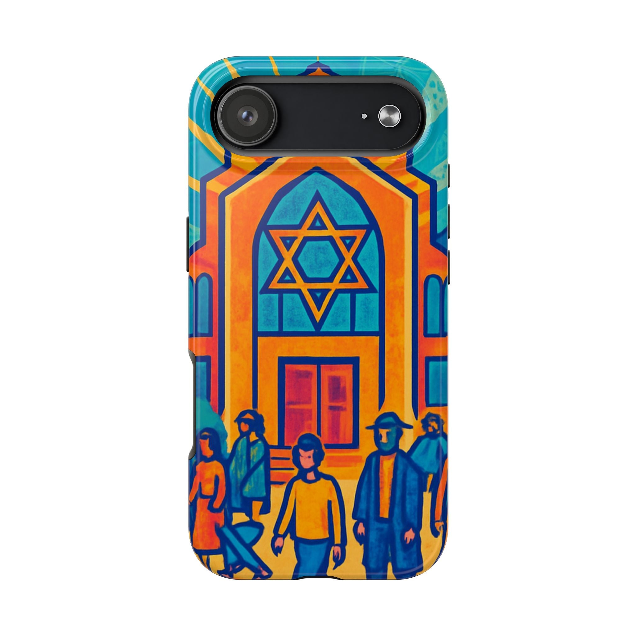 Jewish Synagogue Art Tough Phone Case — Colorful Jewish Community Design