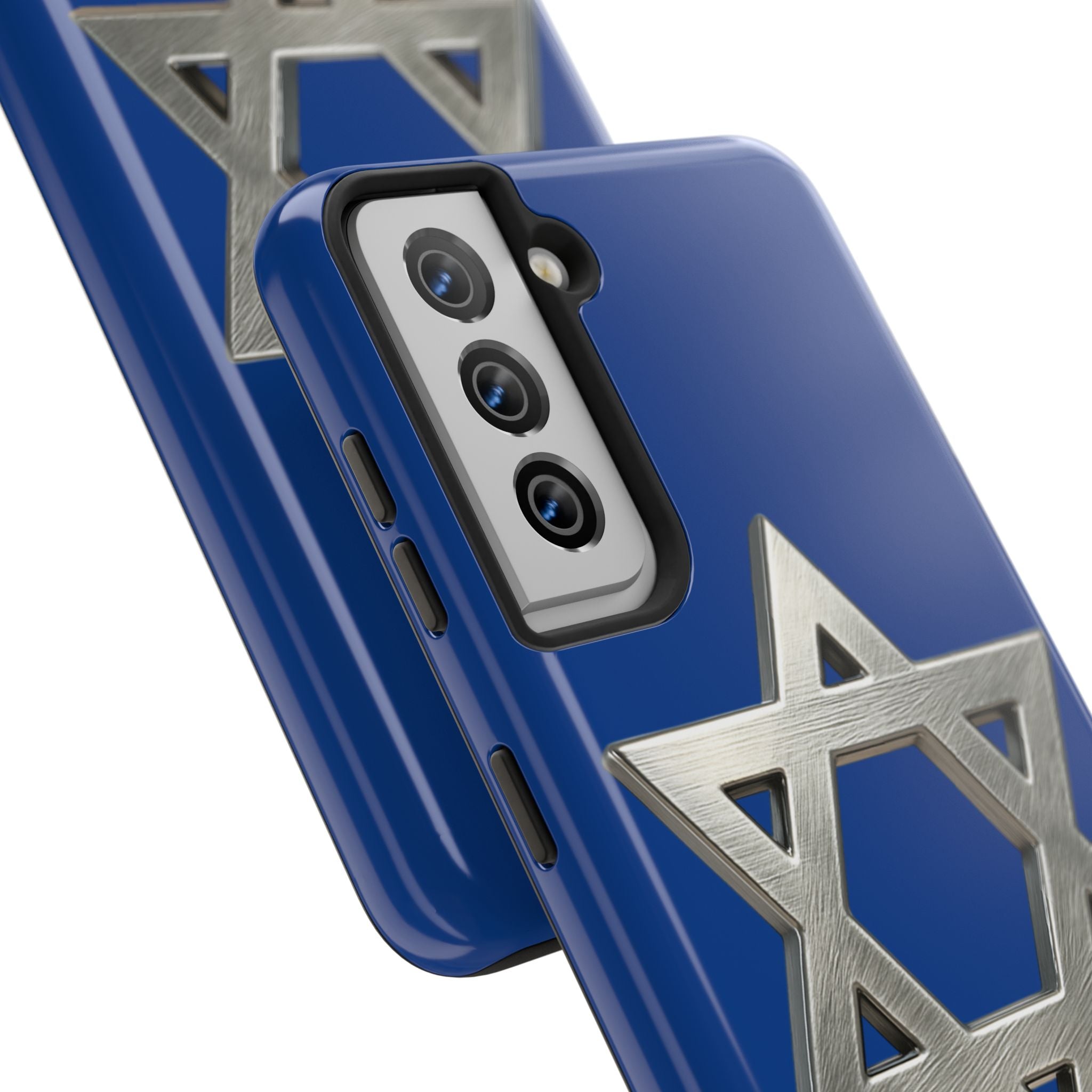 Jewish Blue Phone Case with Silver Star of David – Tough Protective Jewish Religious Design