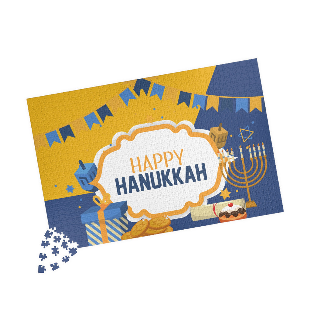 Happy Hanukkah Jigsaw Puzzle — Festive 110/252/520/1014-Piece Holiday Puzzle