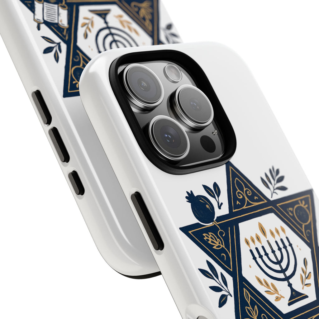 Jewish Star of David Menorah Phone Case — Jewish Hanukkah Symbol Protective Cover