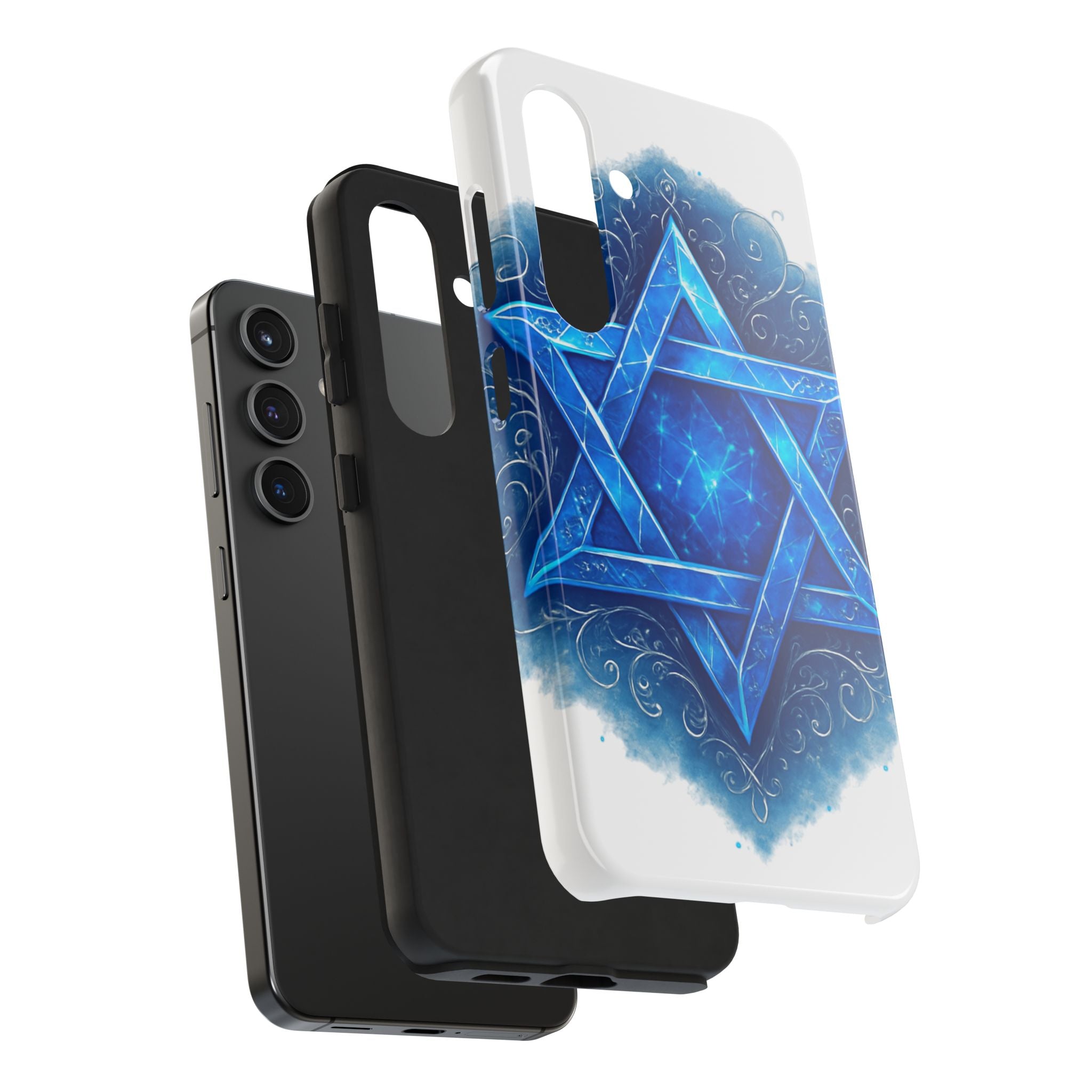 Jewish Star of David Blue Watercolor Tough Phone Case — Protective Jewish Symbol Phone Cover