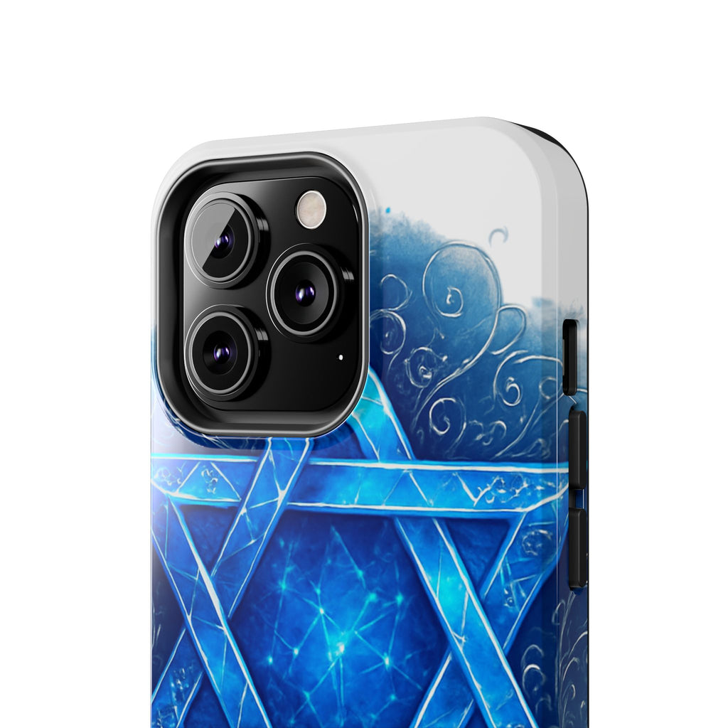 Jewish Star of David Blue Watercolor Tough Phone Case — Protective Jewish Symbol Phone Cover