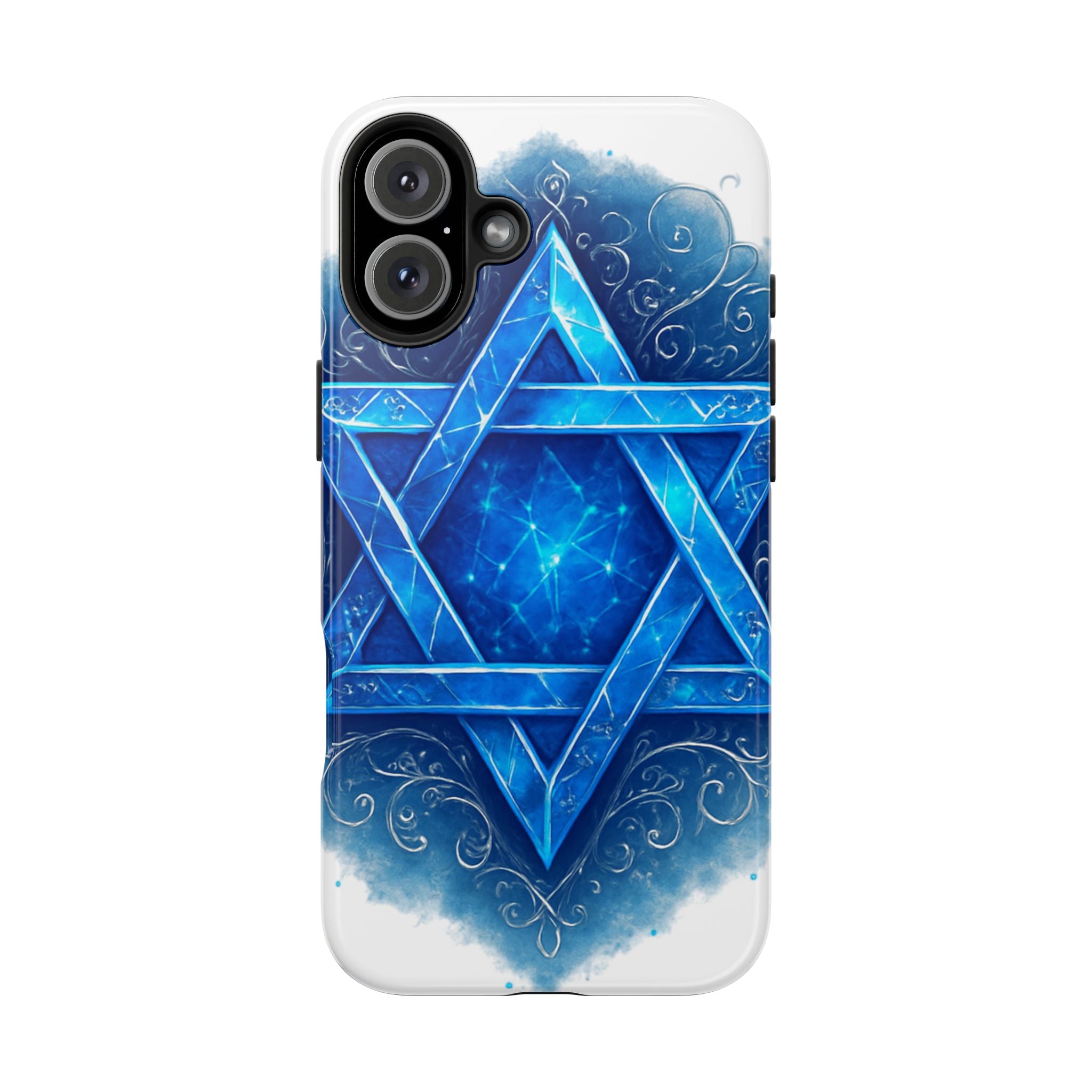 Jewish Star of David Blue Watercolor Tough Phone Case — Protective Jewish Symbol Phone Cover