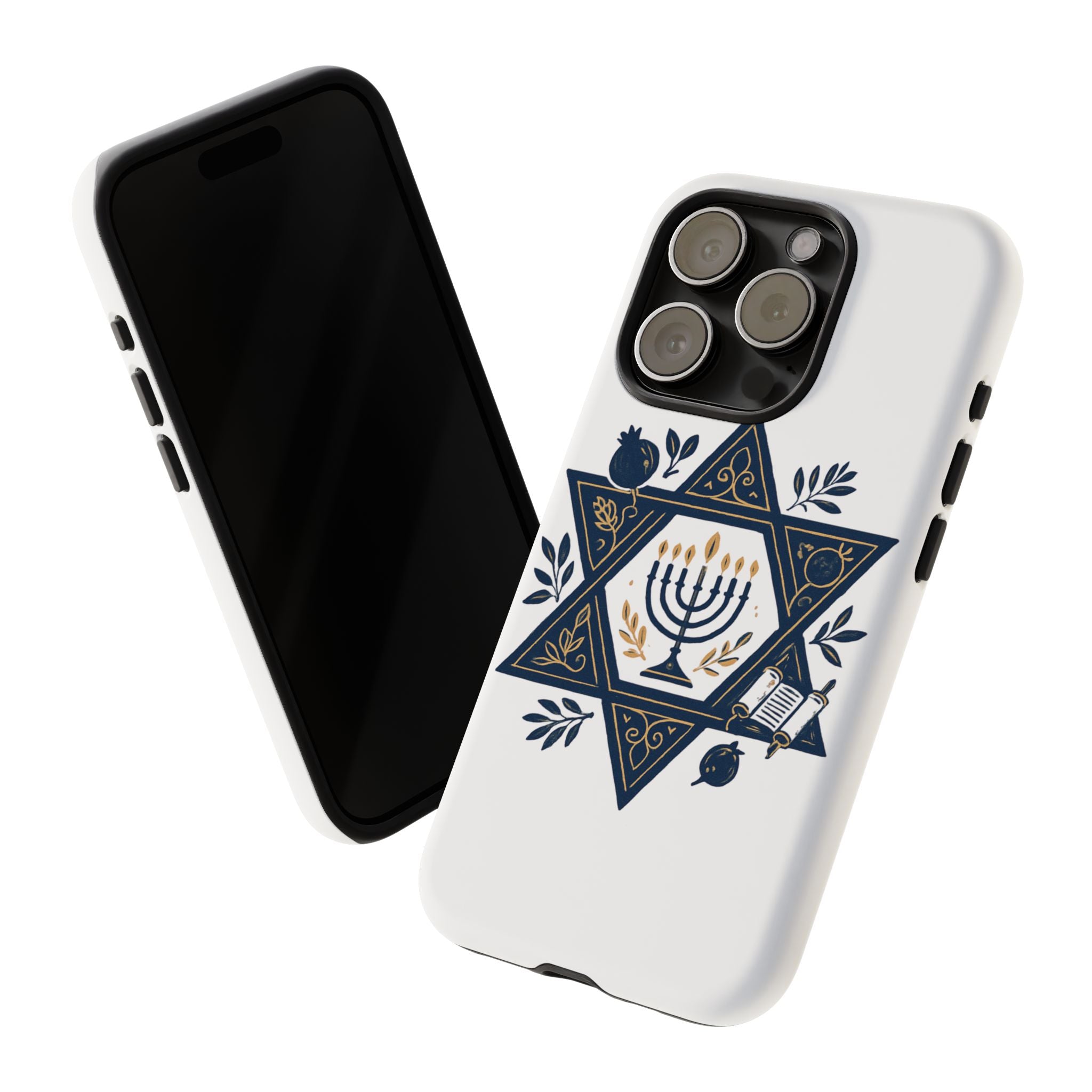 Jewish Star of David Menorah Phone Case — Jewish Hanukkah Symbol Protective Cover