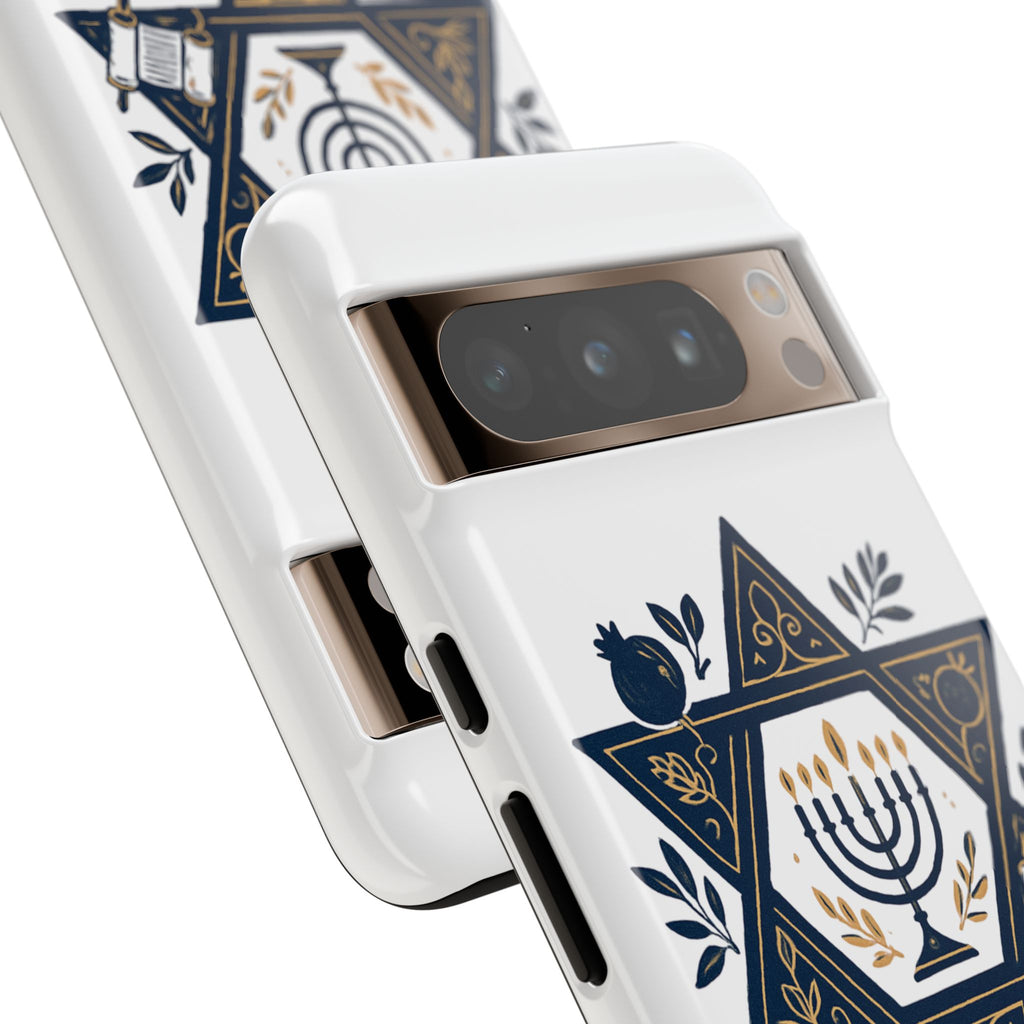 Jewish Star of David Menorah Phone Case — Jewish Hanukkah Symbol Protective Cover
